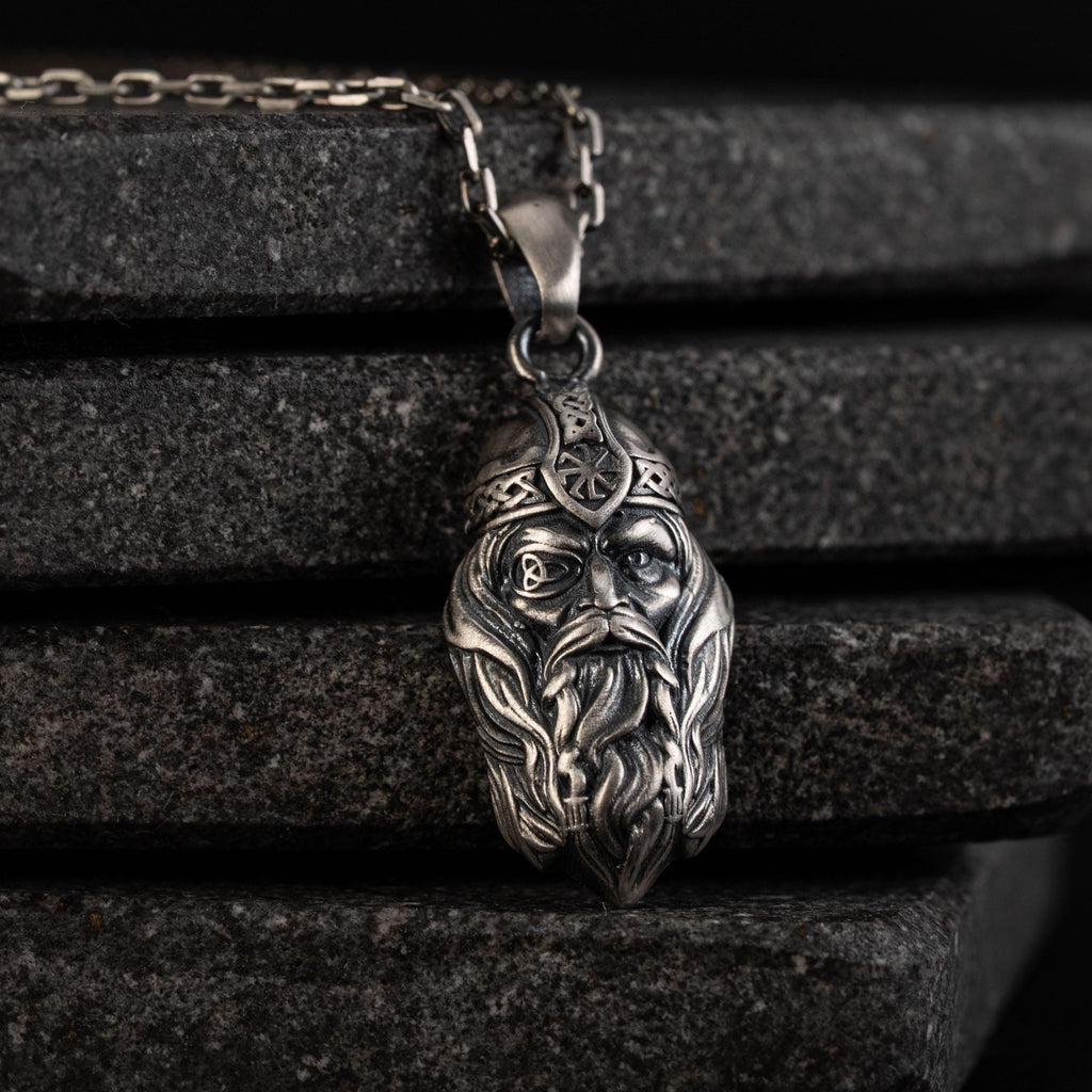 Viking Odin Head Necklace