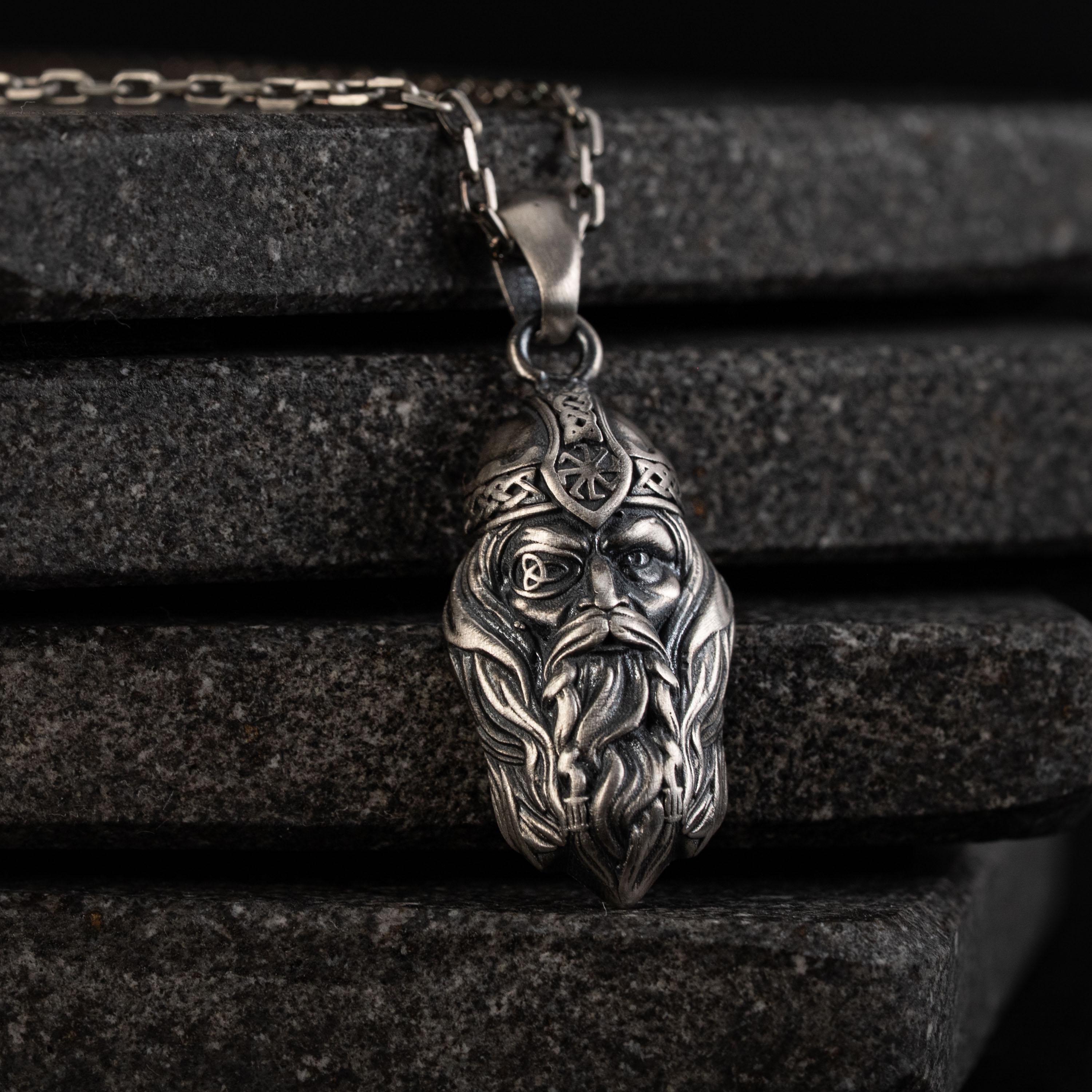 Viking Odin Head Necklace