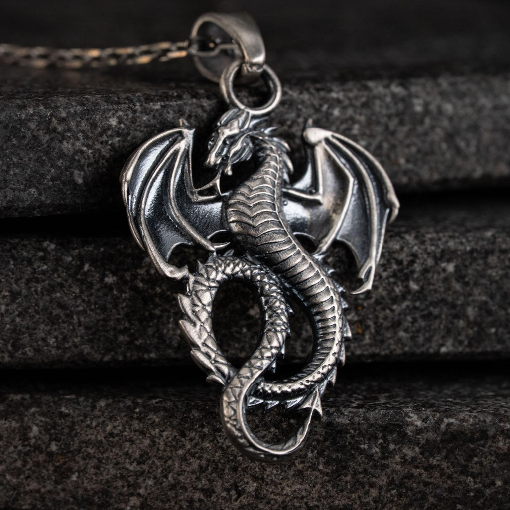 Dragon 925 Sterling Silver Pendant Necklace