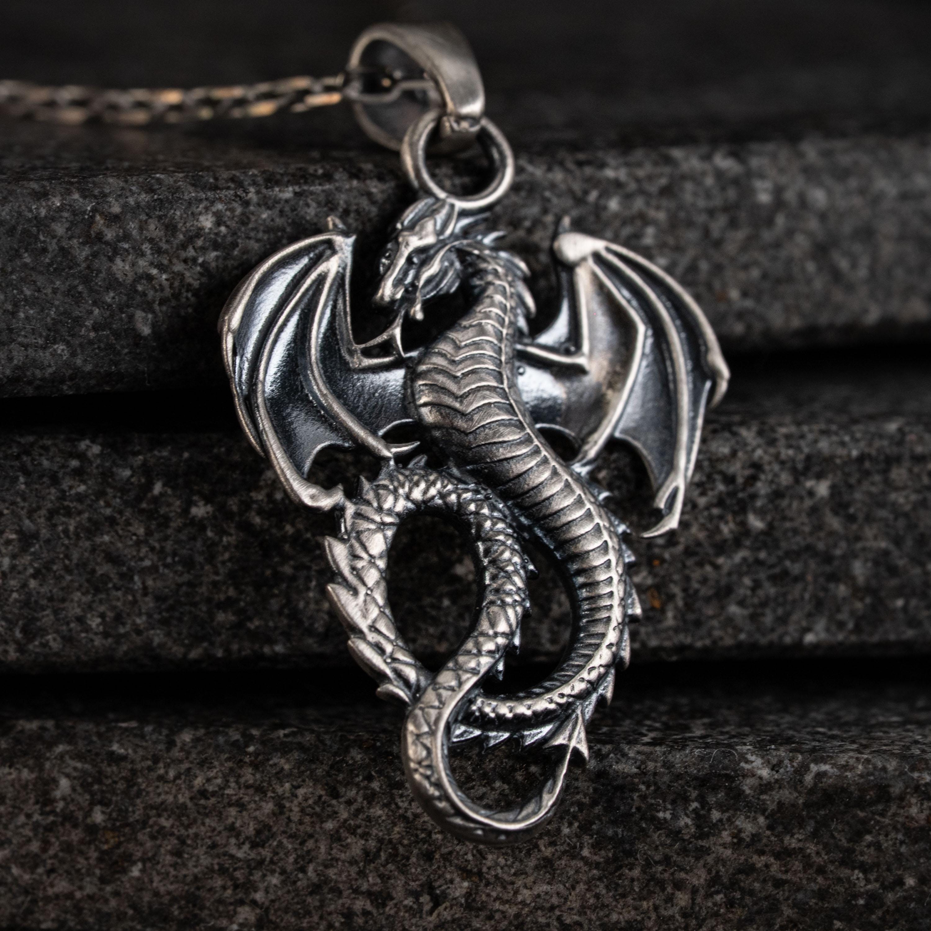 Dragon 925 Sterling Silver Pendant Necklace