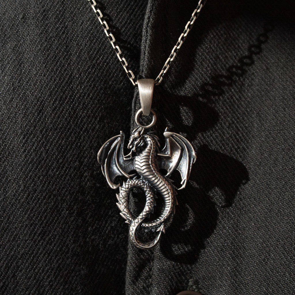 Dragon 925 Sterling Silver Pendant Necklace