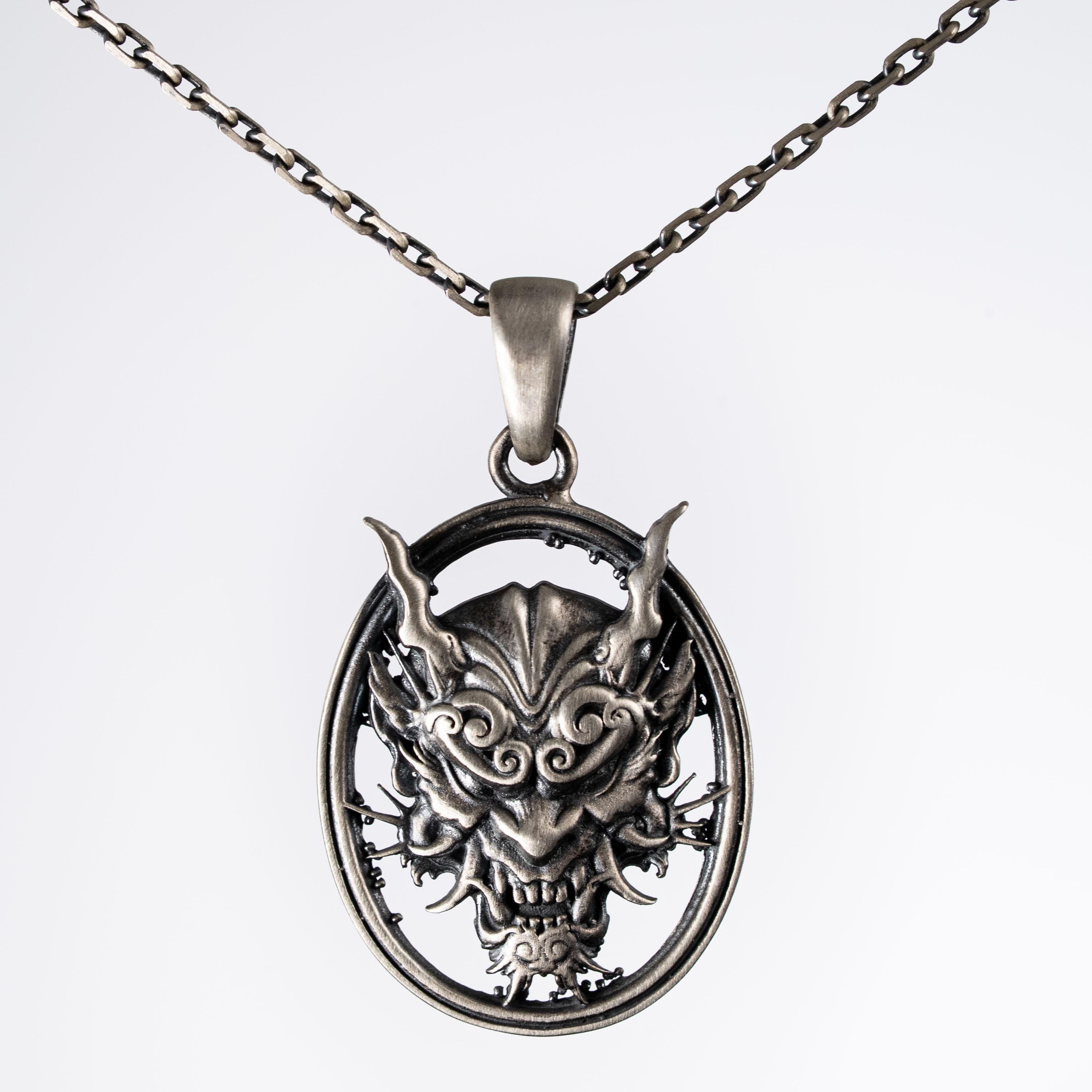 Hannya Mask 925 Sterling Silver  Pendant