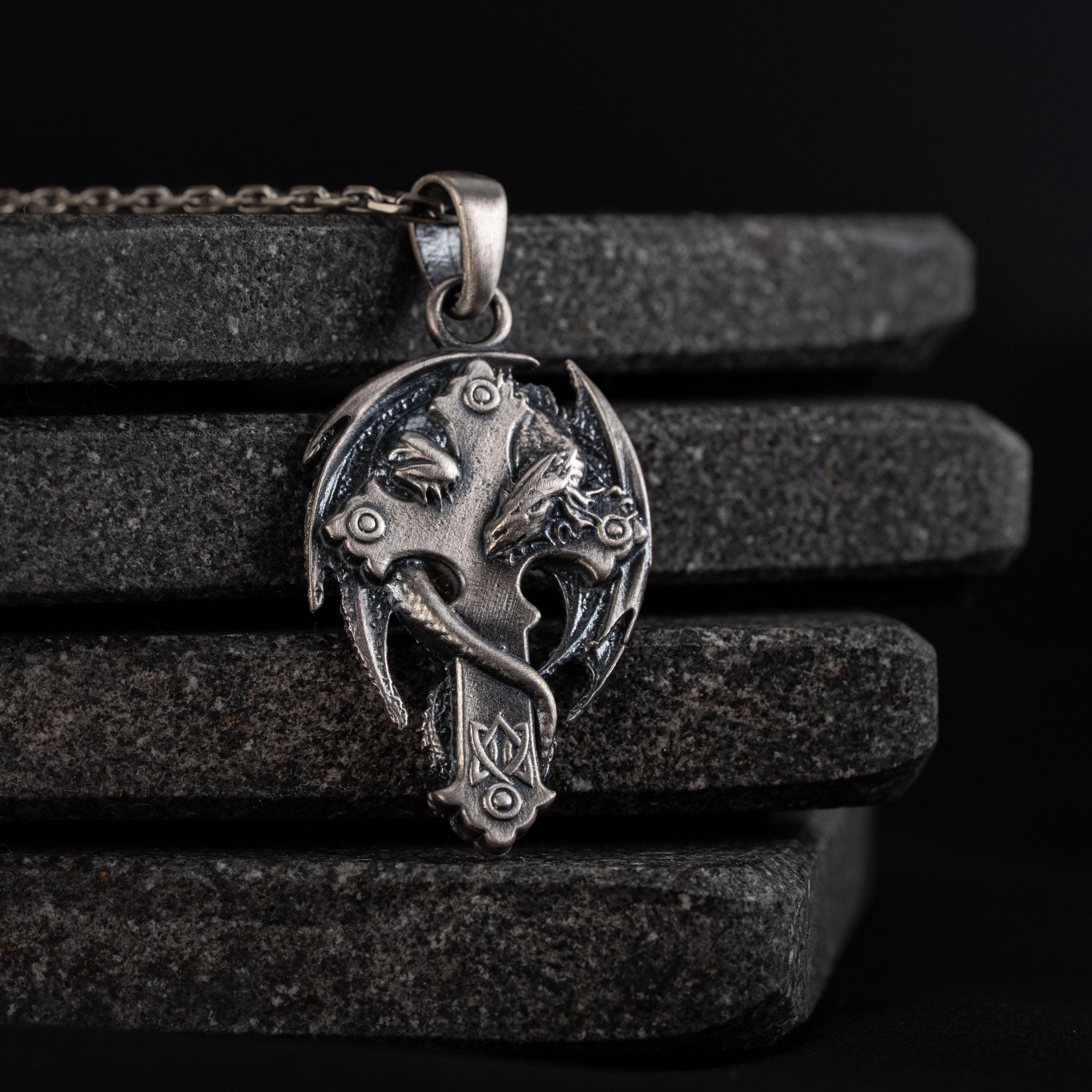 Dragon Cross 925 Sterling Silver Pendant