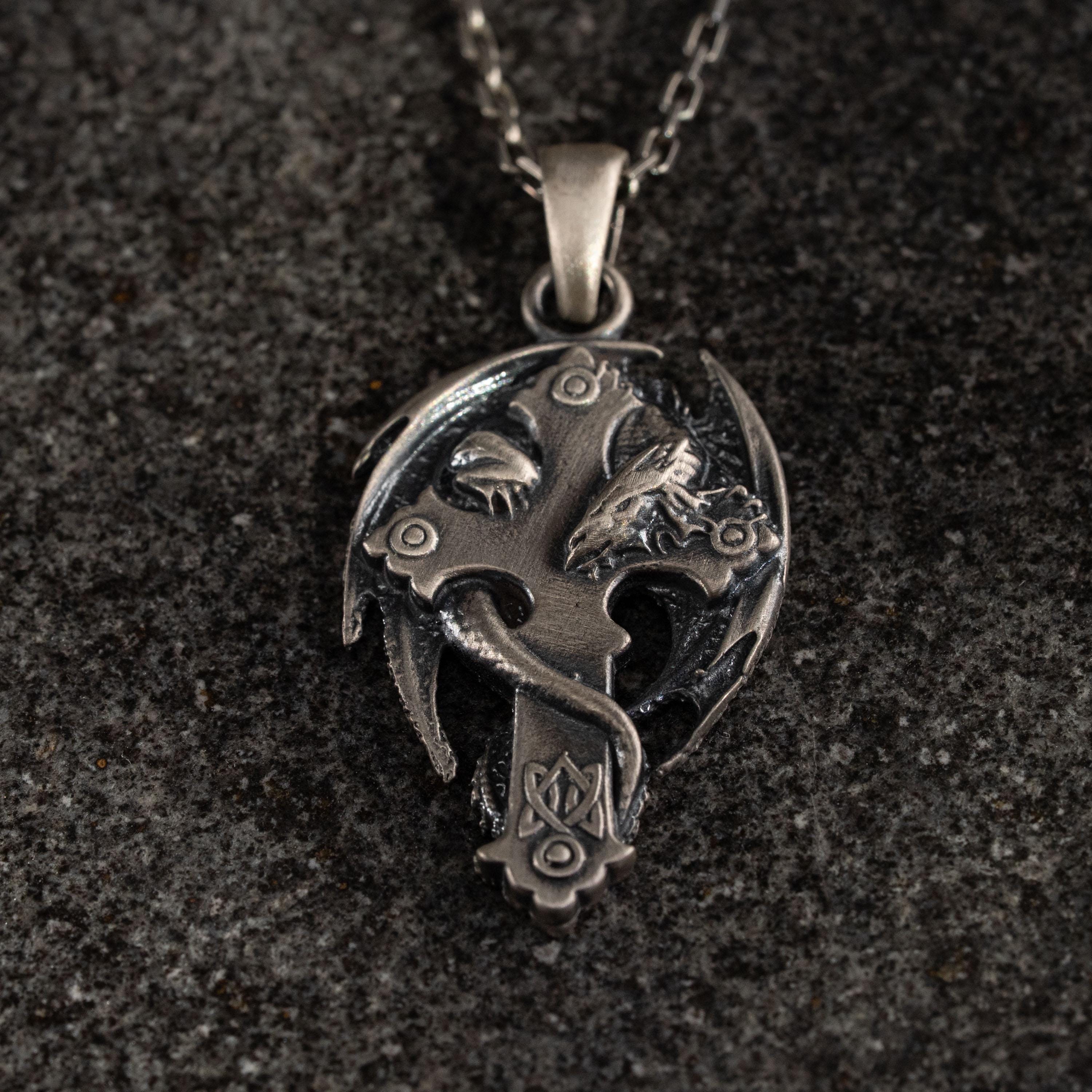 Dragon Cross 925 Sterling Silver Pendant