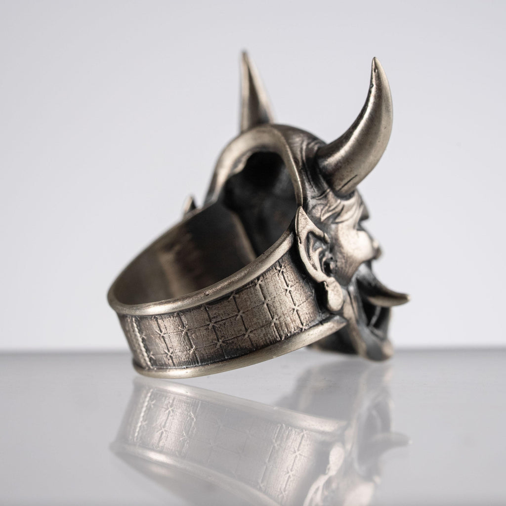 925 Sterling Silver Oni Mask Ring