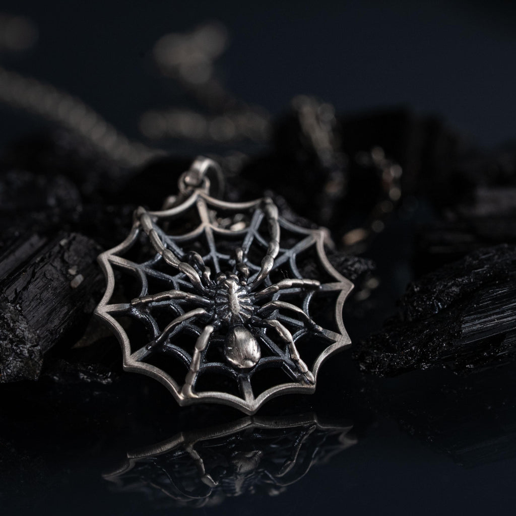 Spider Web 925 Sterling Silver Pendant