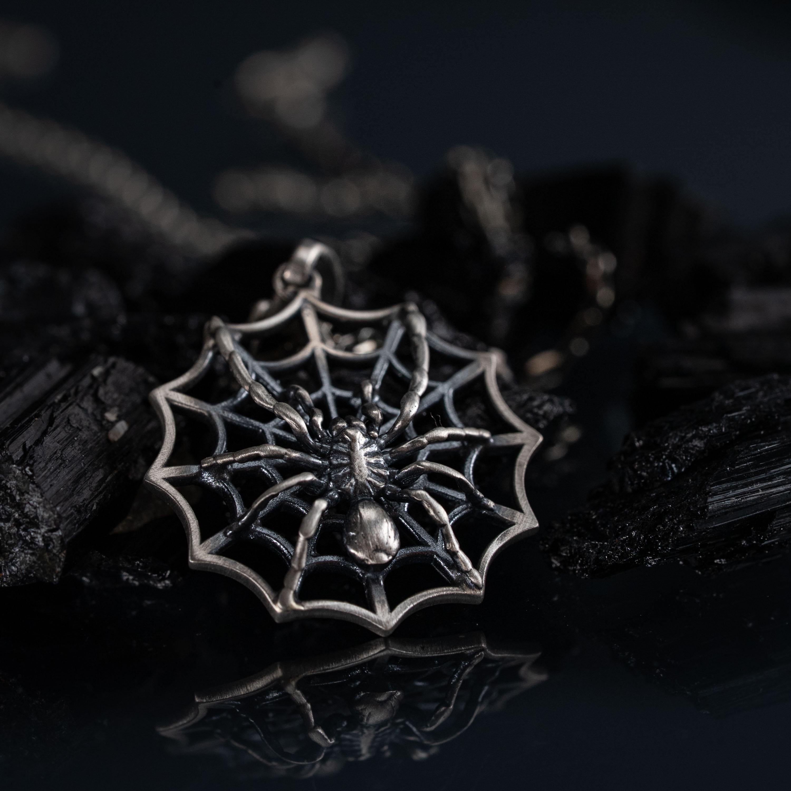 Spider Web 925 Sterling Silver Pendant