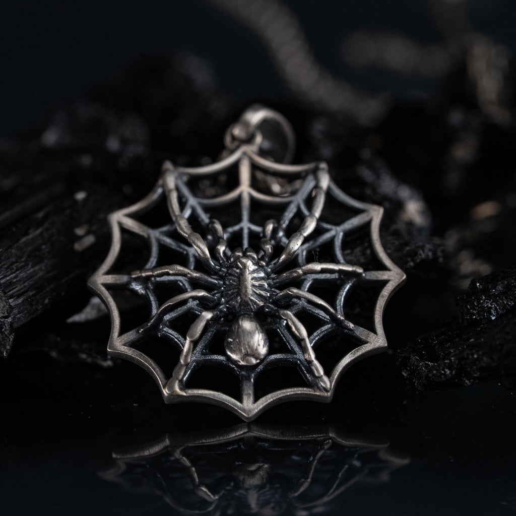 Spider Web 925 Sterling Silver Pendant