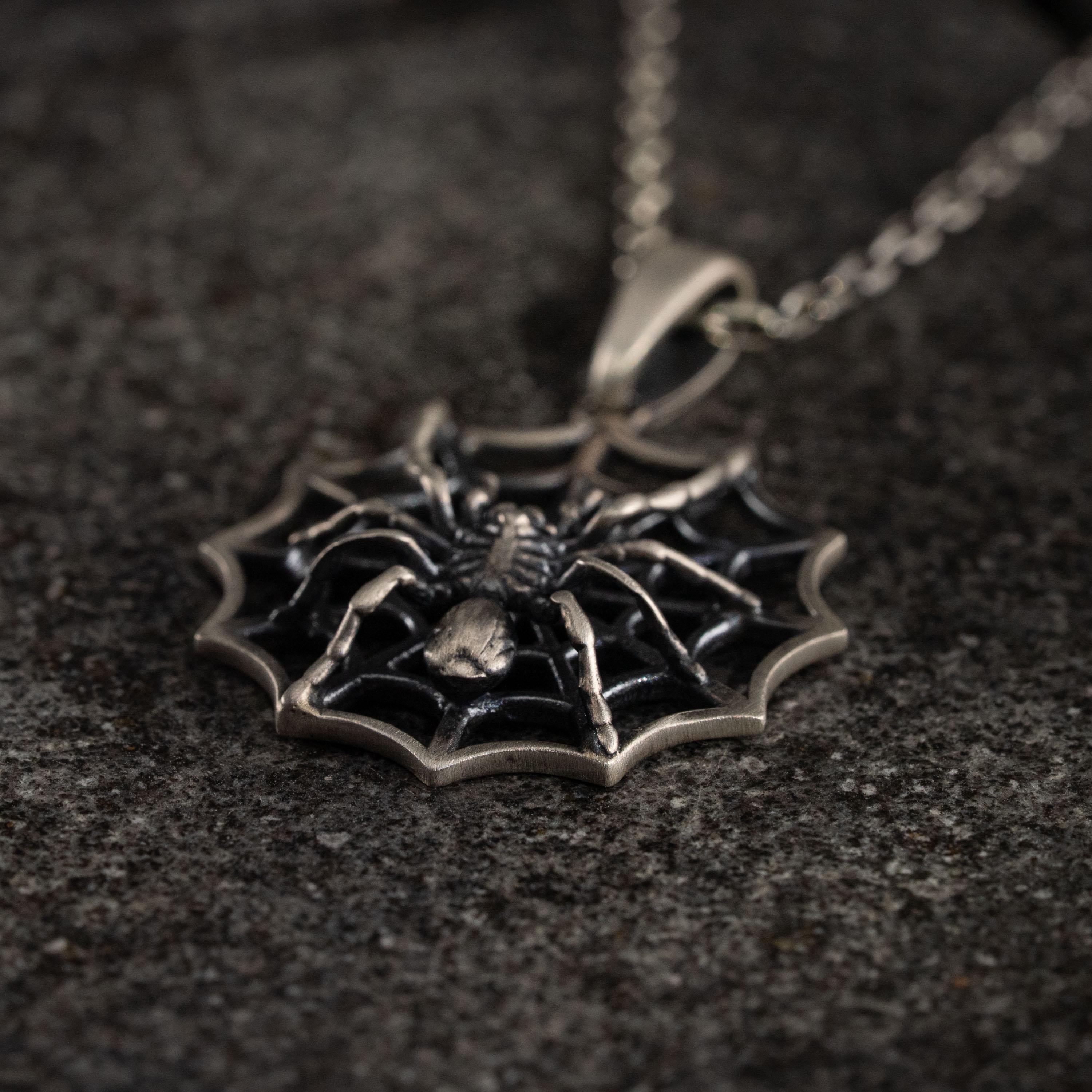 Spider Web 925 Sterling Silver Pendant