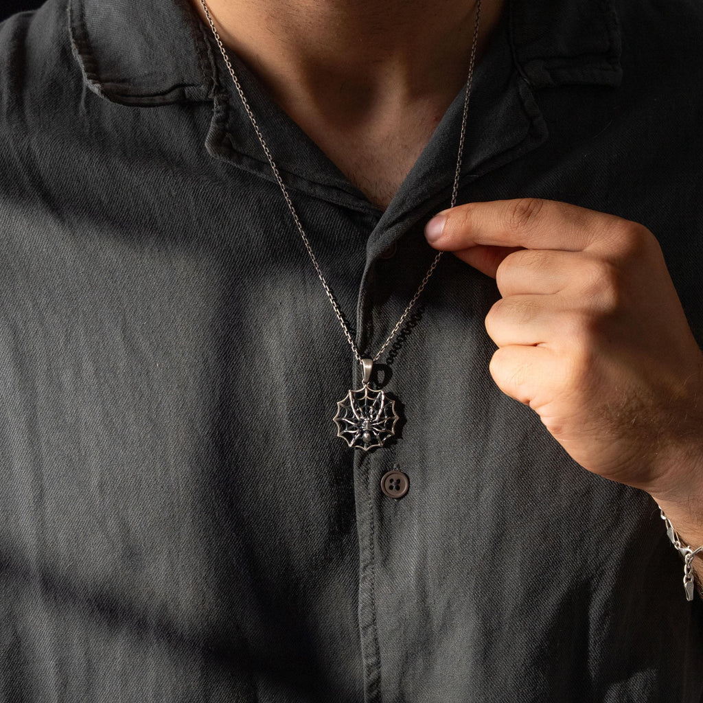 Spider Web 925 Sterling Silver Pendant