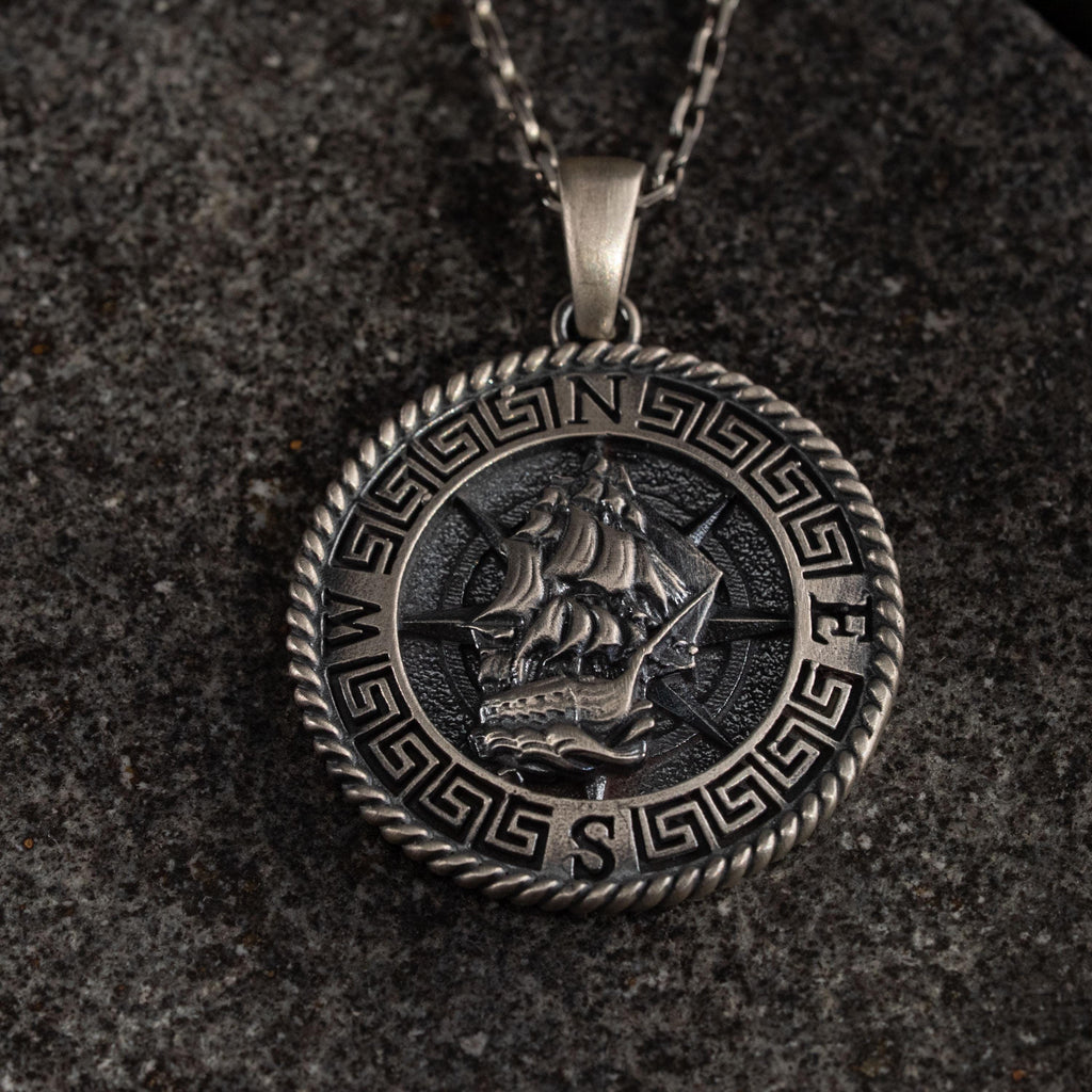 Ship 925 Sterling Silver Pendant