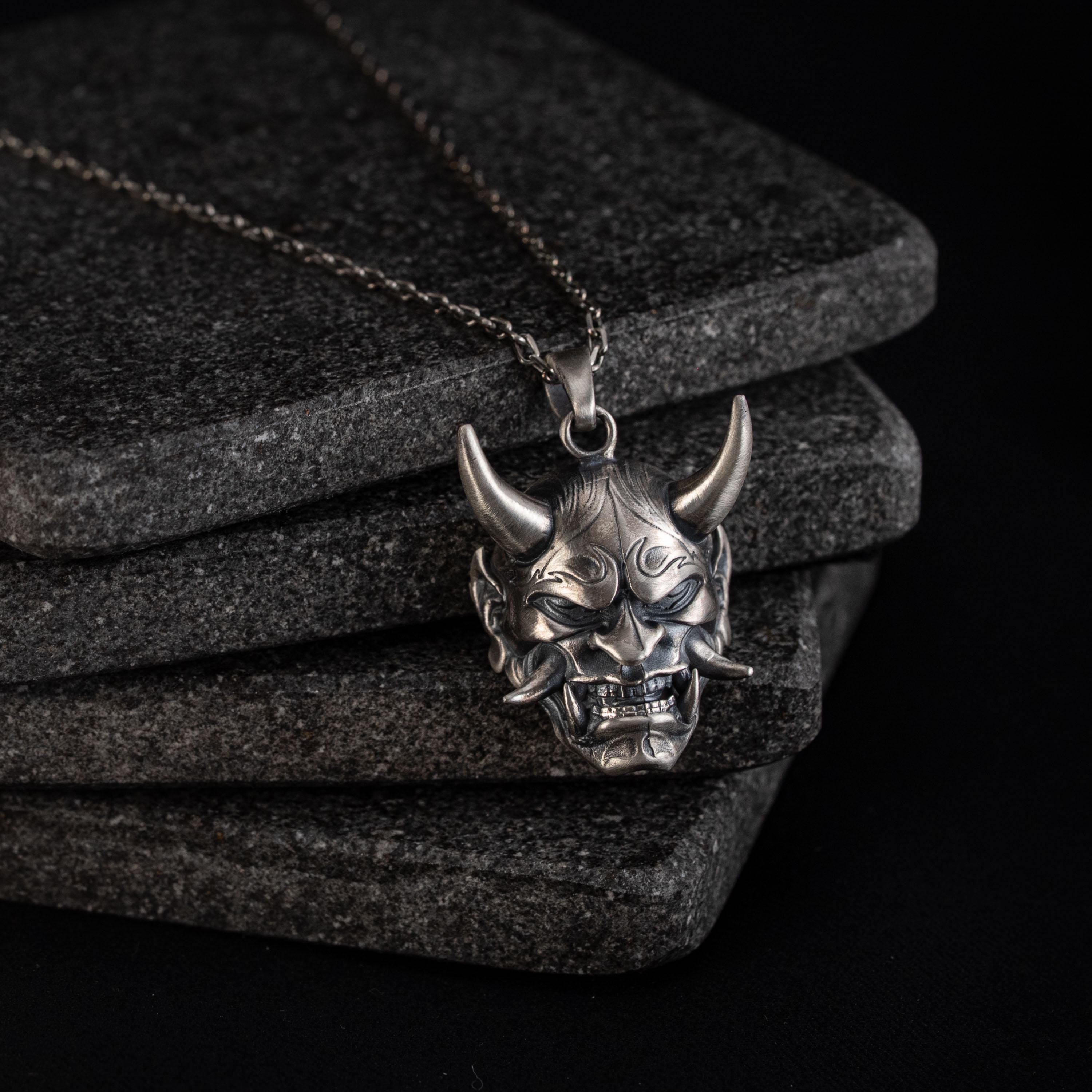 Hannya Mask 925 Sterling Silver Necklace