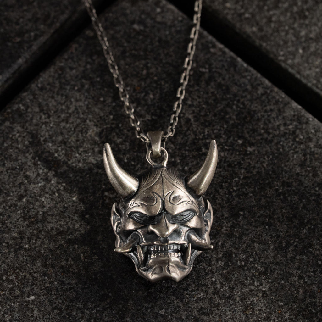 Hannya Mask 925 Sterling Silver Necklace