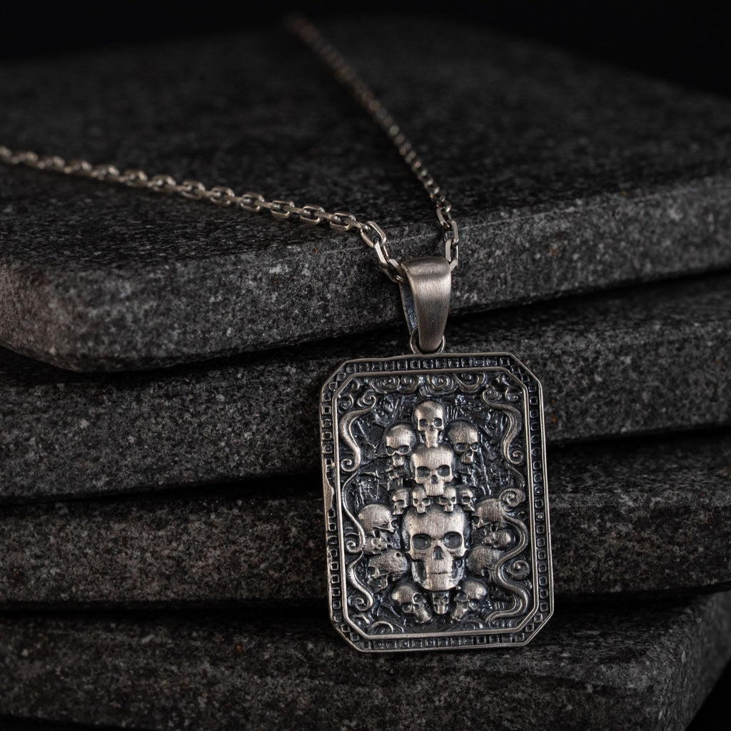 Skull Handmade 925 Sterling Silver Pendant Necklace