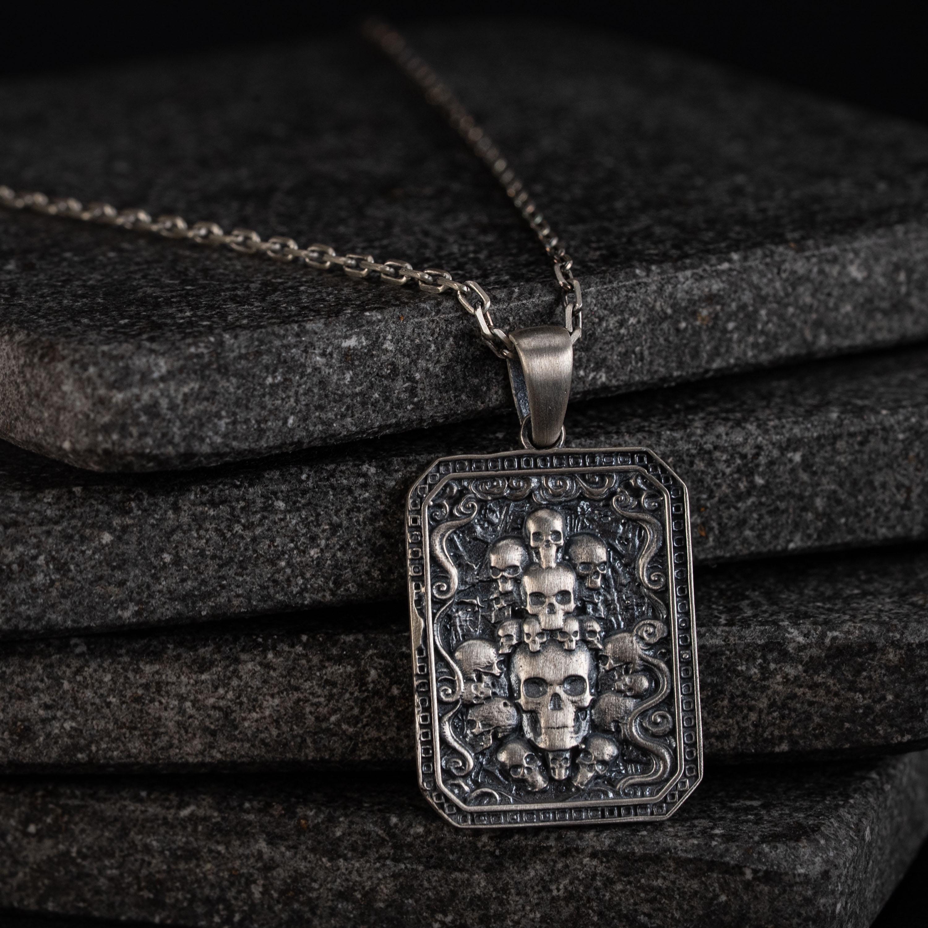 Skull Handmade 925 Sterling Silver Pendant Necklace