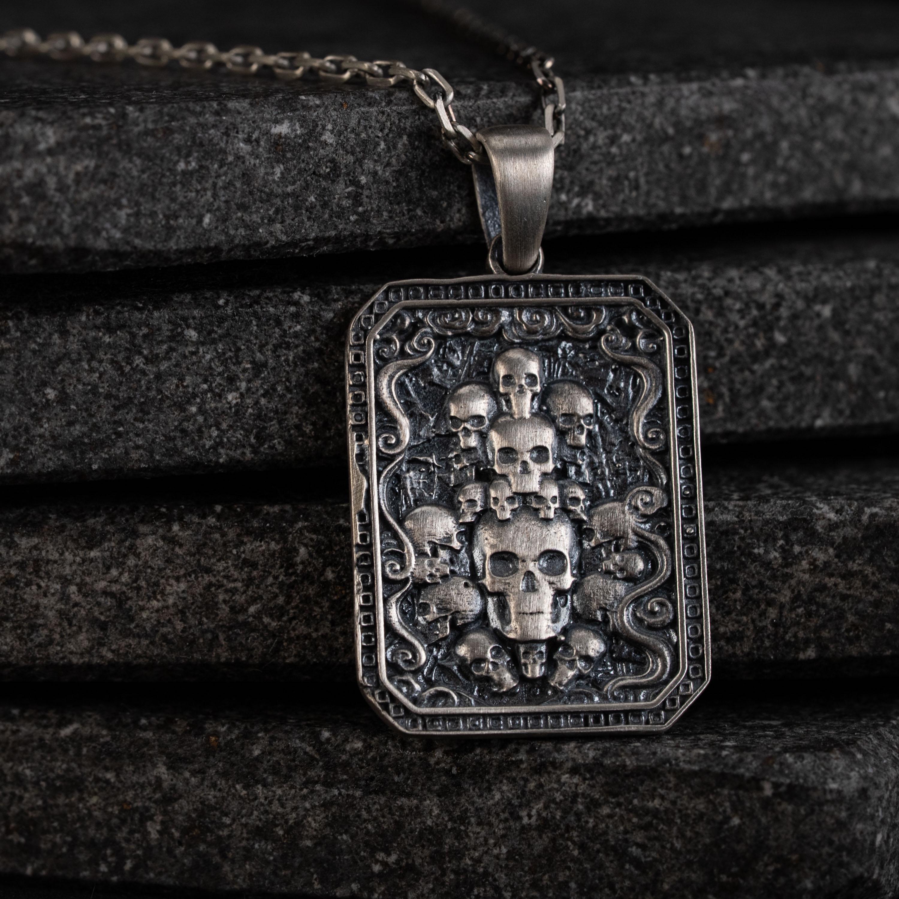 Skull Handmade 925 Sterling Silver Pendant Necklace