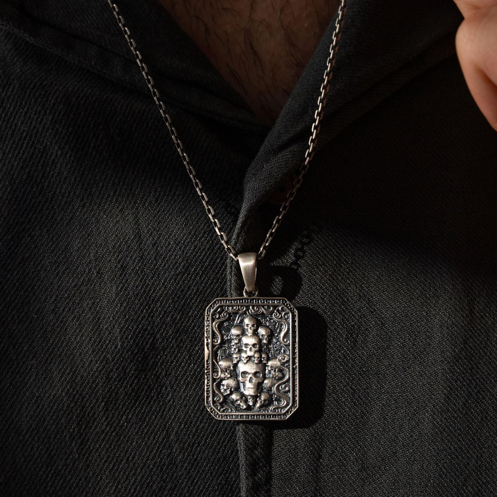 Skull Handmade 925 Sterling Silver Pendant Necklace