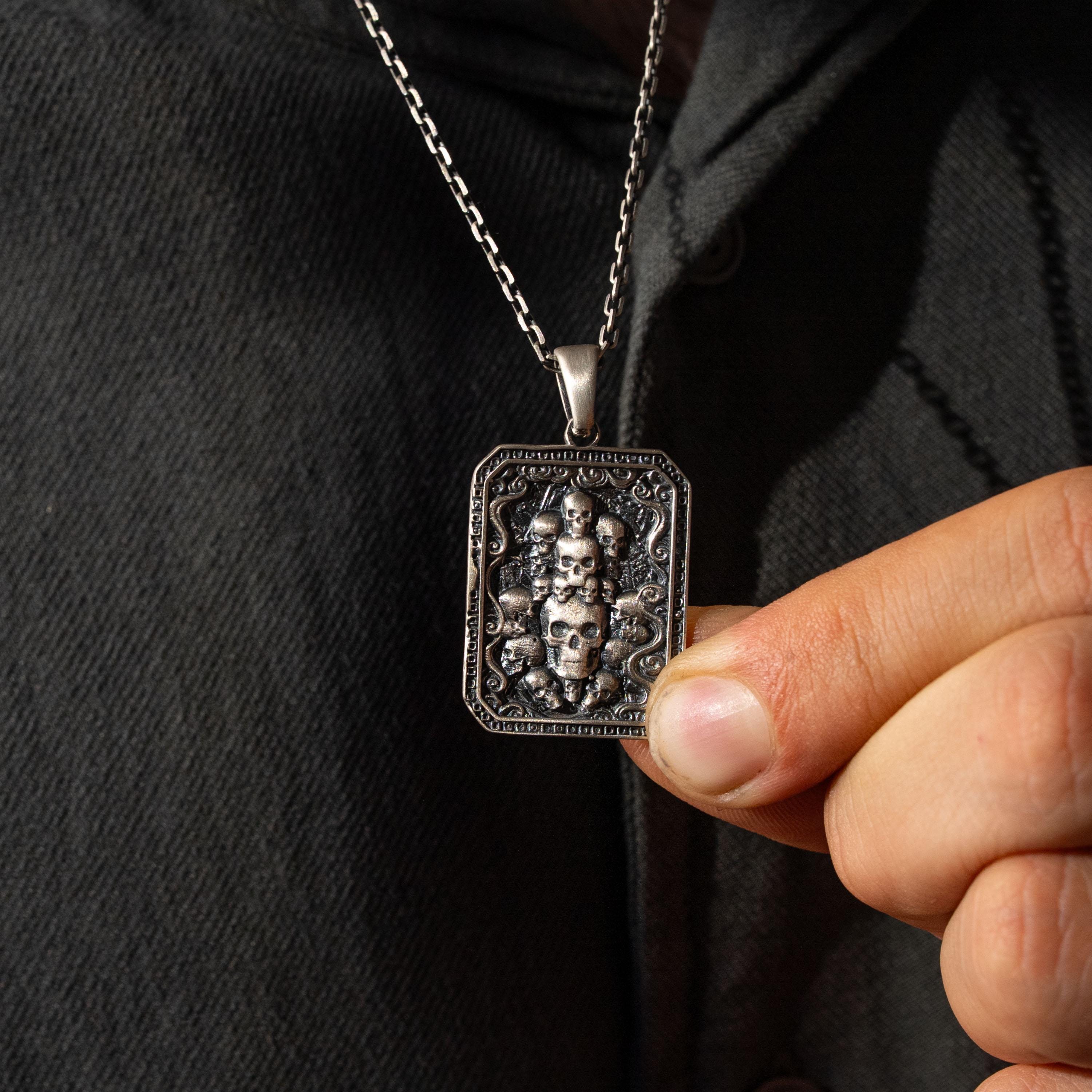 Skull Handmade 925 Sterling Silver Pendant Necklace