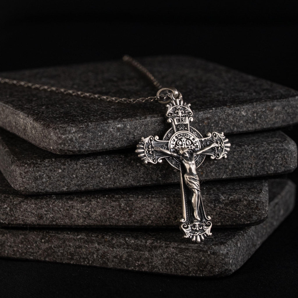 Jesus Crucifix 925 Sterling Silver Necklace