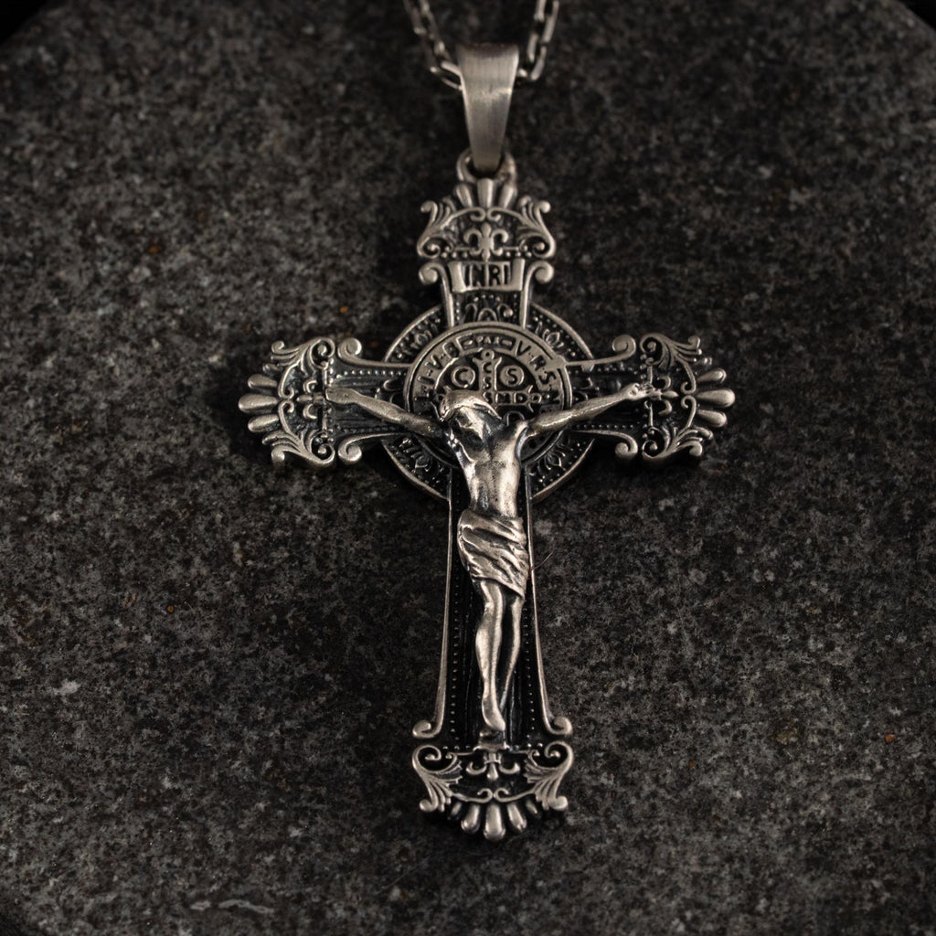Jesus Crucifix 925 Sterling Silver Necklace