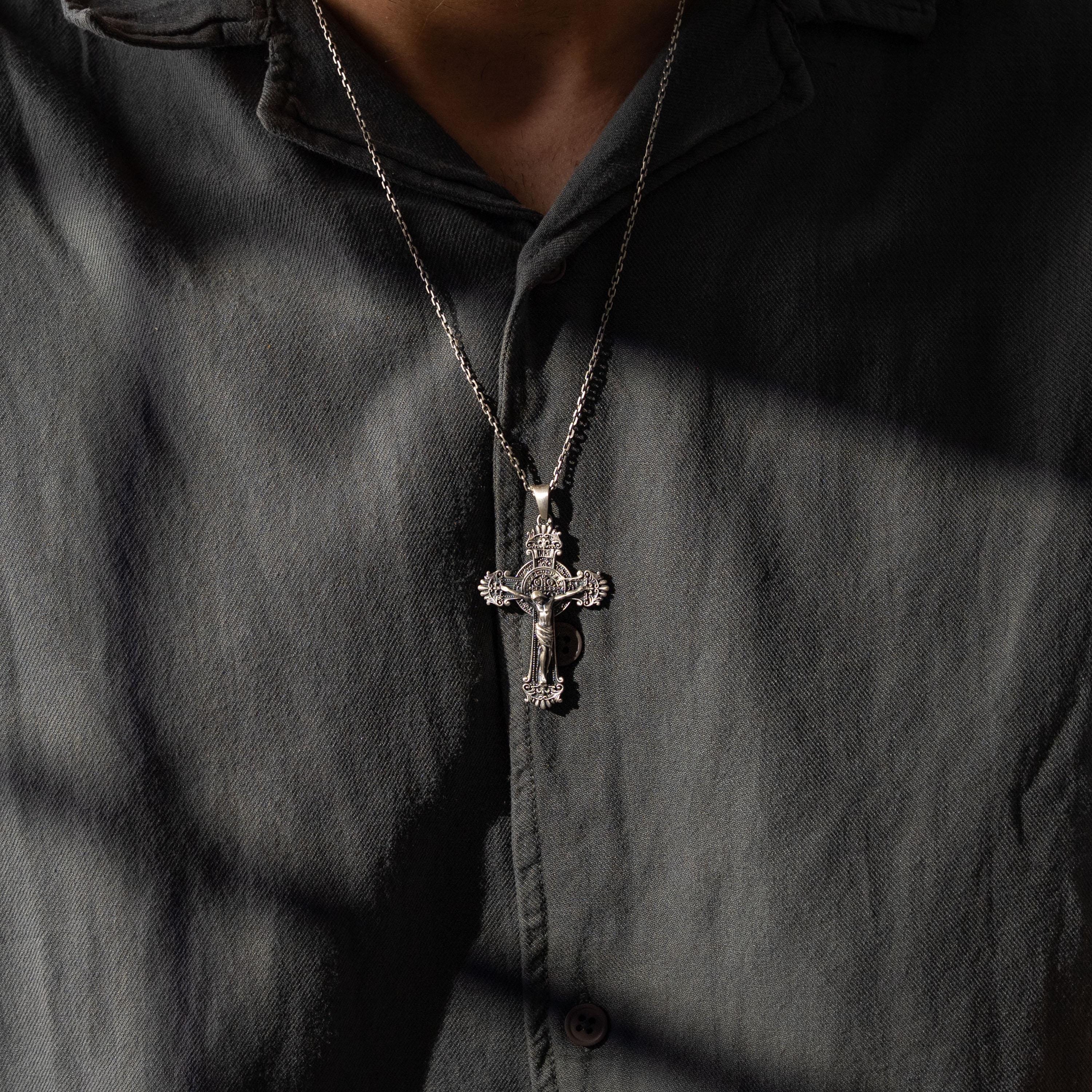 Jesus Crucifix 925 Sterling Silver Necklace