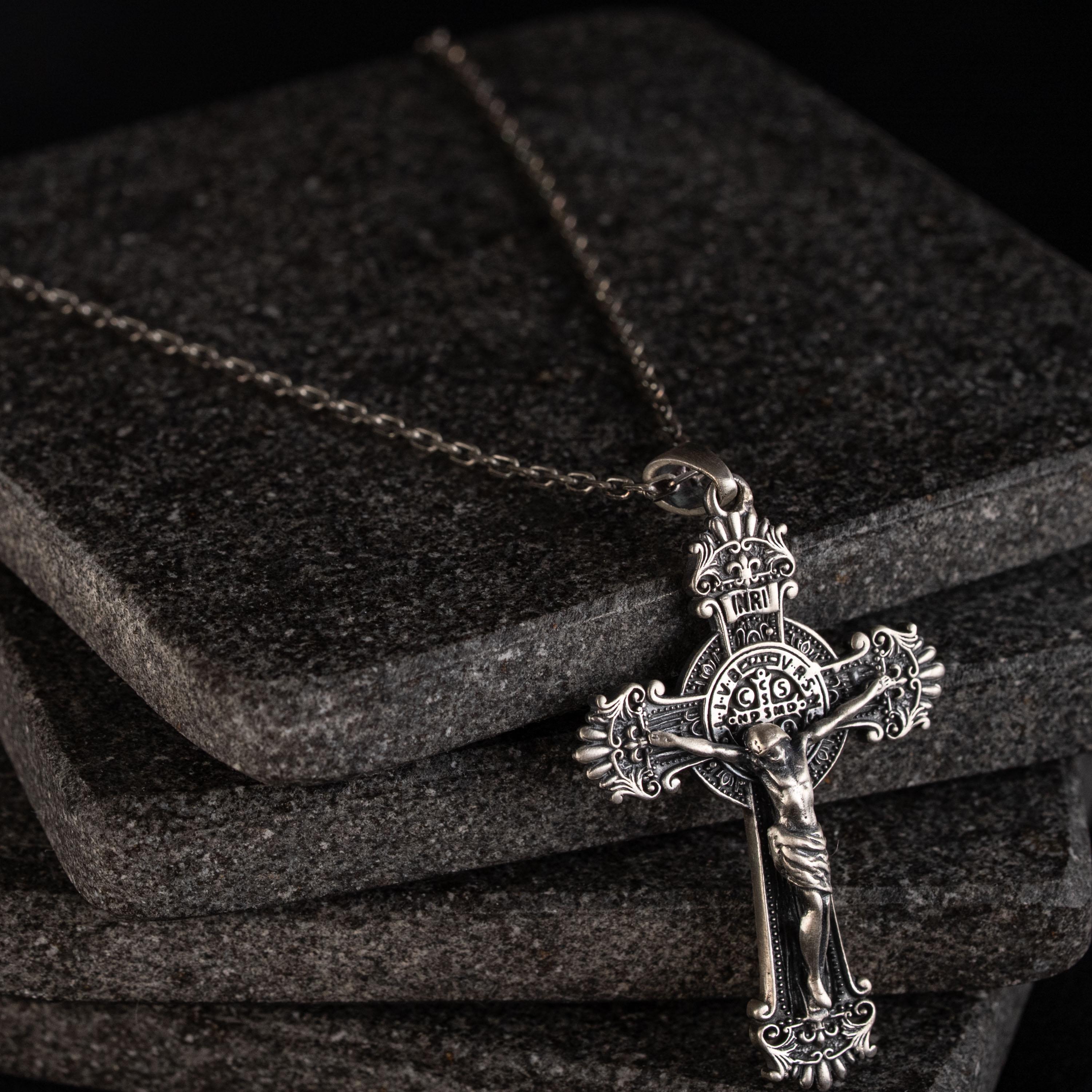 Jesus Crucifix 925 Sterling Silver Necklace