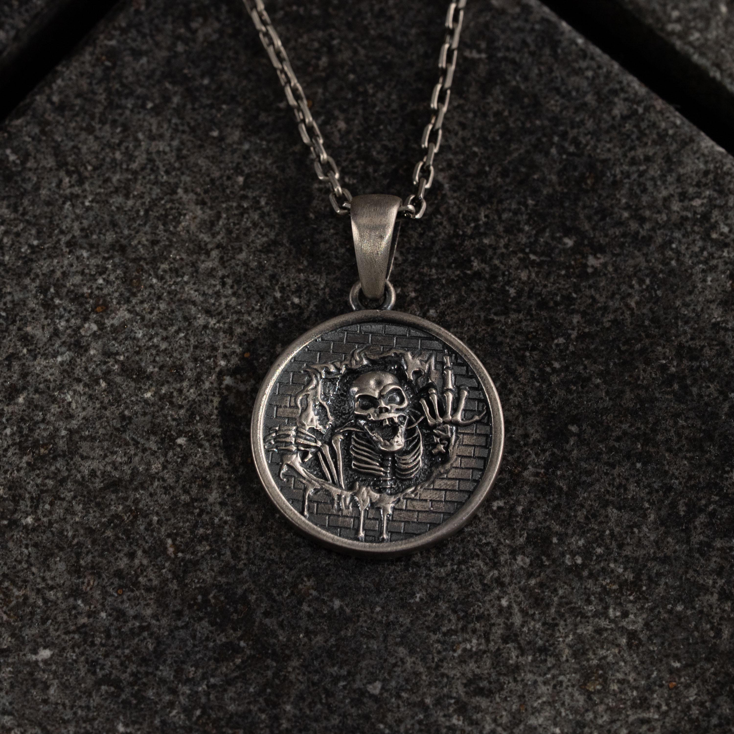 Skeleton 925 Sterling Silver Pendant