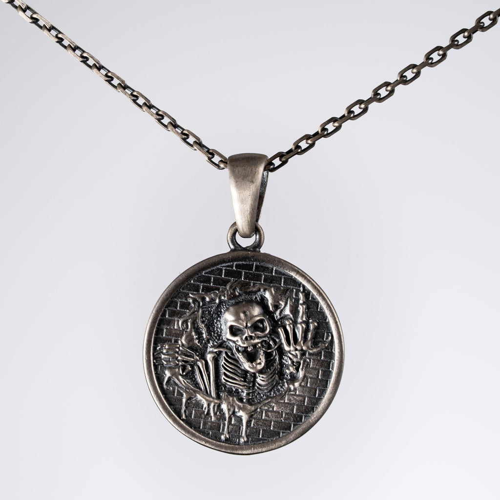 Skeleton 925 Sterling Silver Pendant
