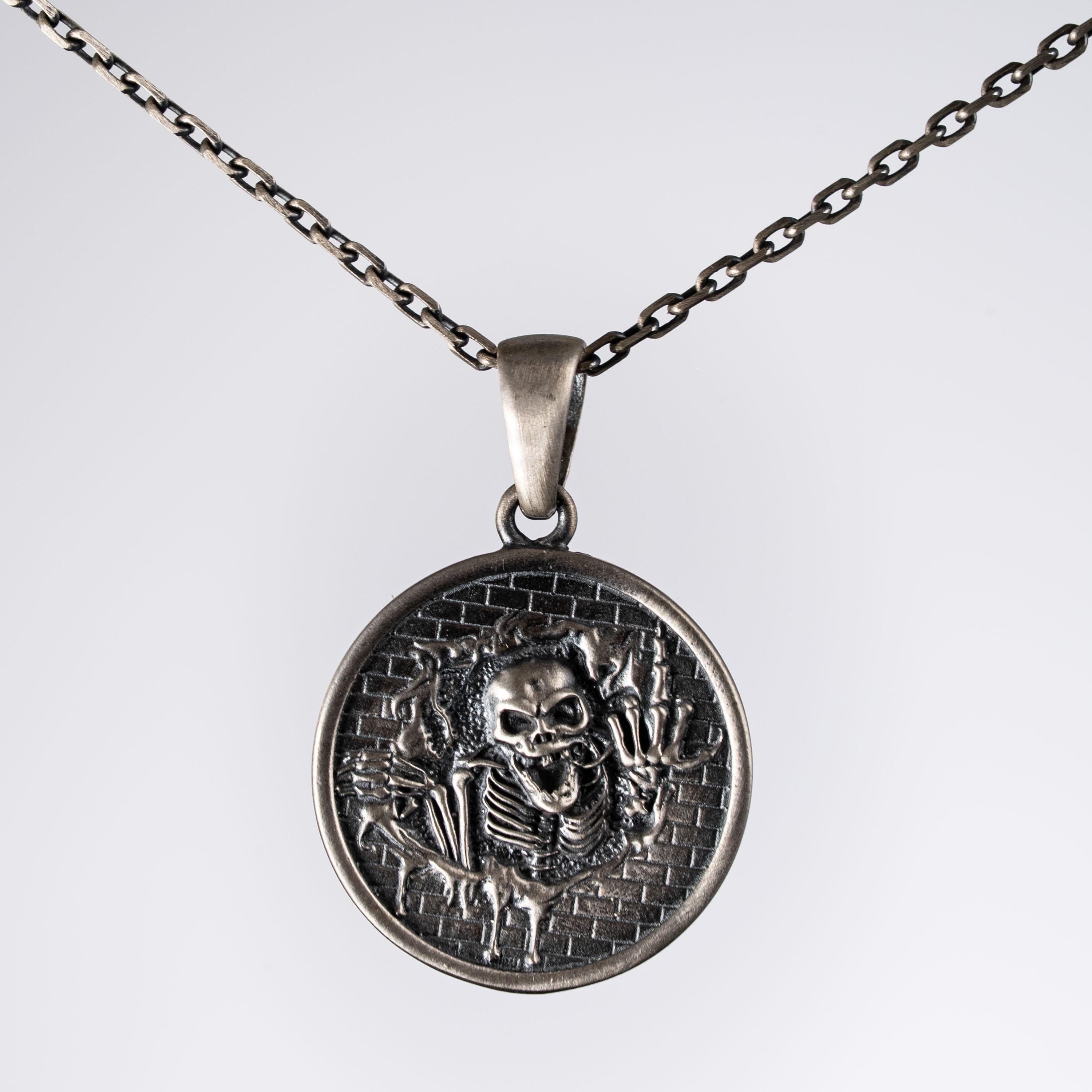 Skeleton 925 Sterling Silver Pendant