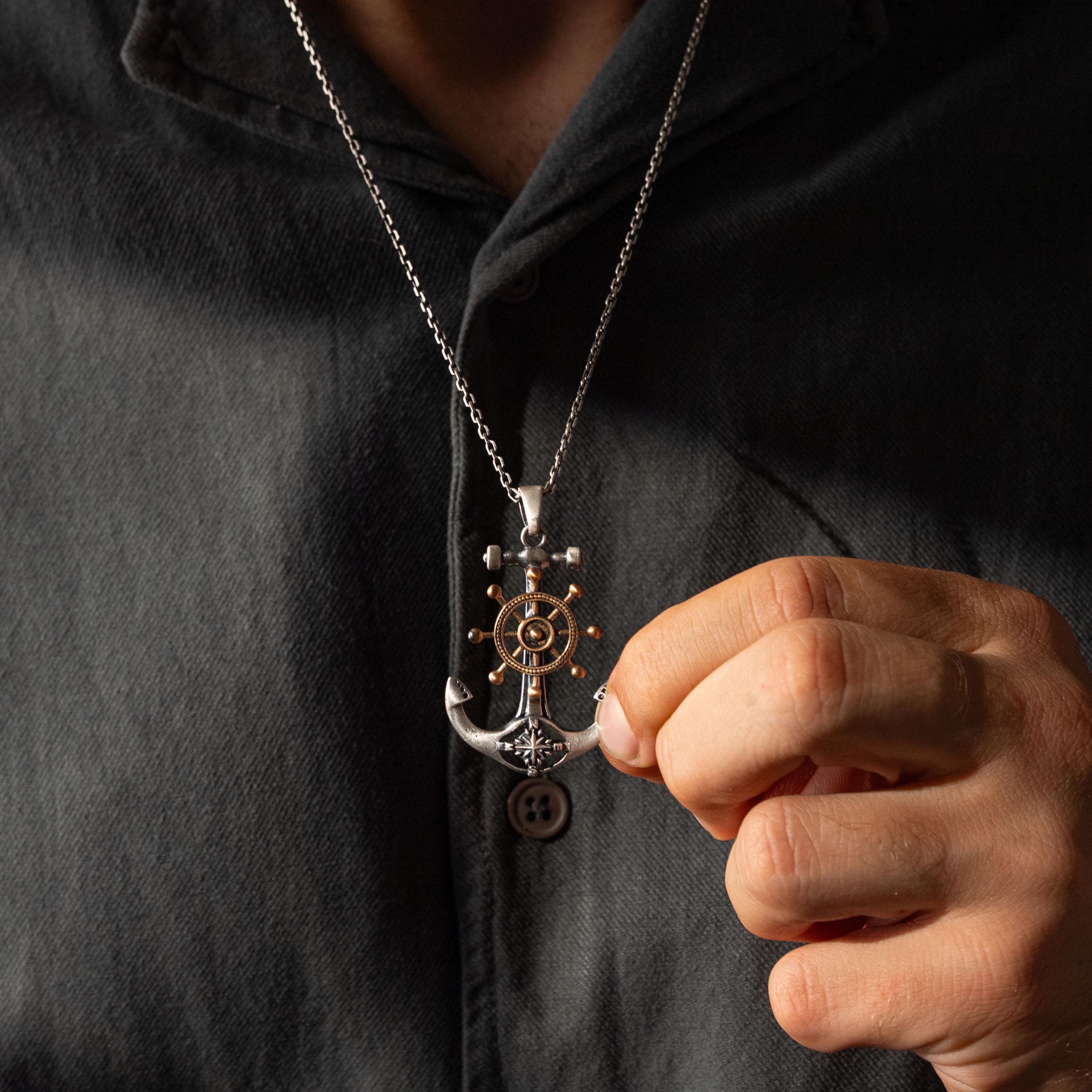 Anchor Ship Cross 925 Sterling Silver Pendant