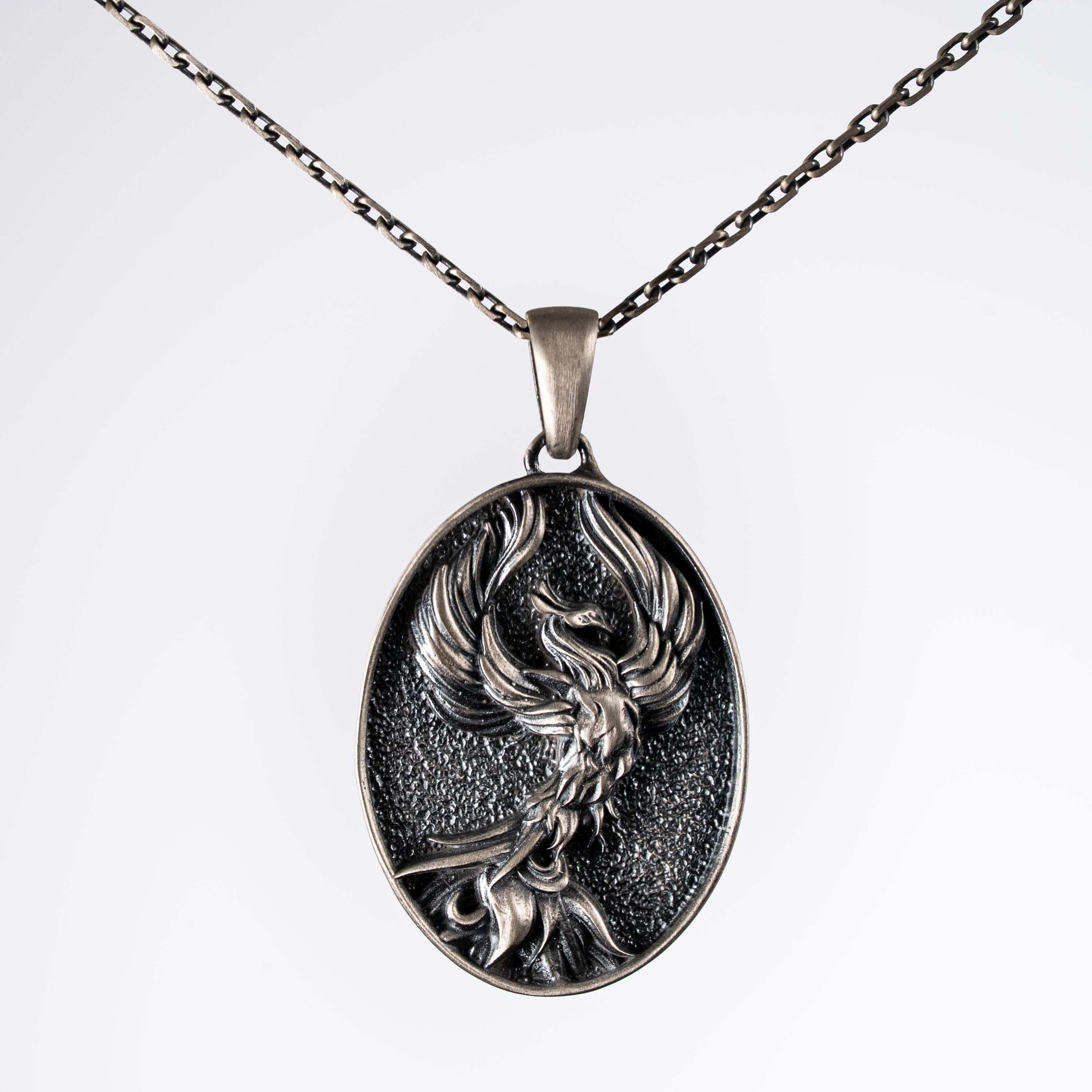 Phoenix 925 Sterling Silver Pendant Necklace