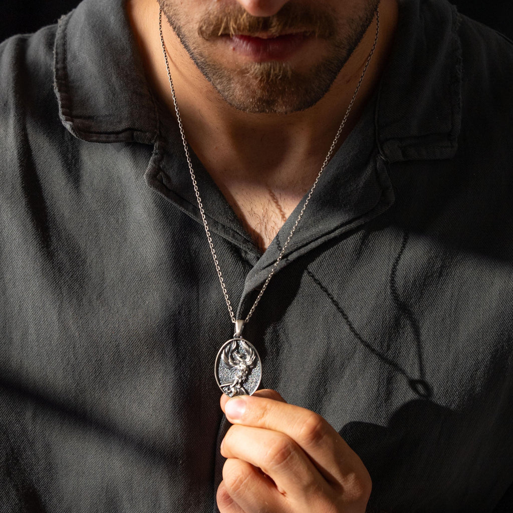 Phoenix 925 Sterling Silver Pendant Necklace