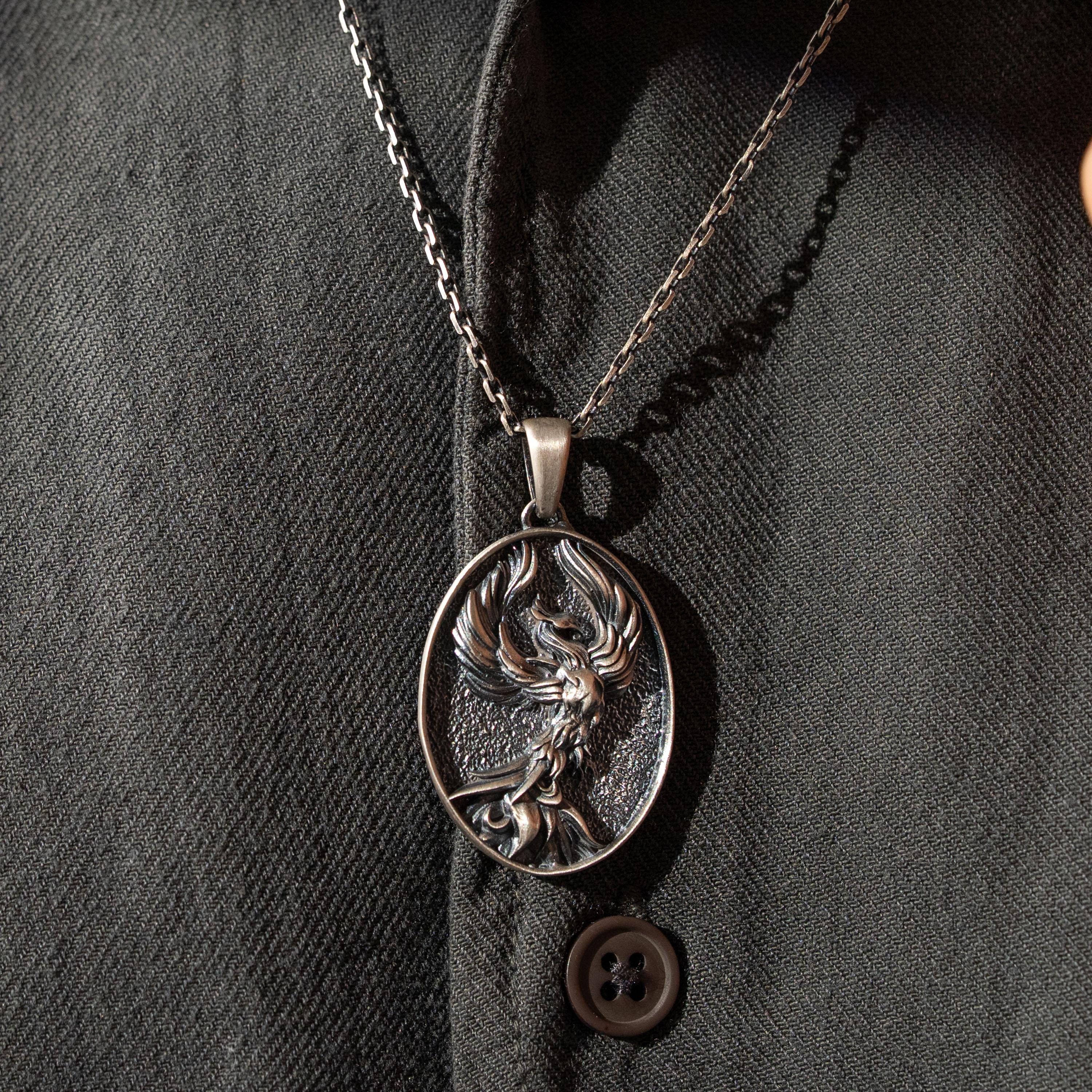 Phoenix 925 Sterling Silver Pendant Necklace