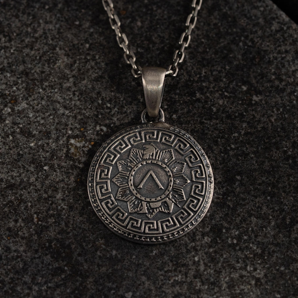Spartan Shield 925 Sterling Silver Necklace