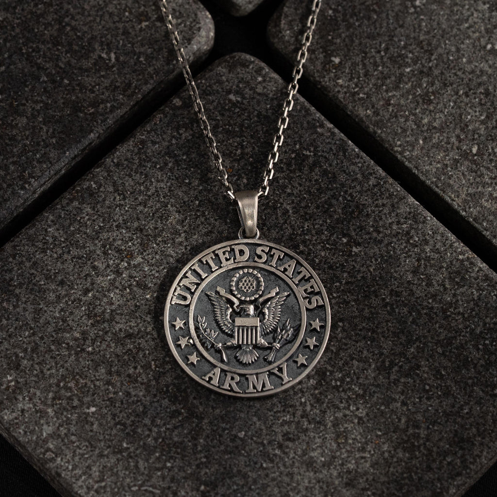 US Army 925 Sterling Silver Handmade Pendant