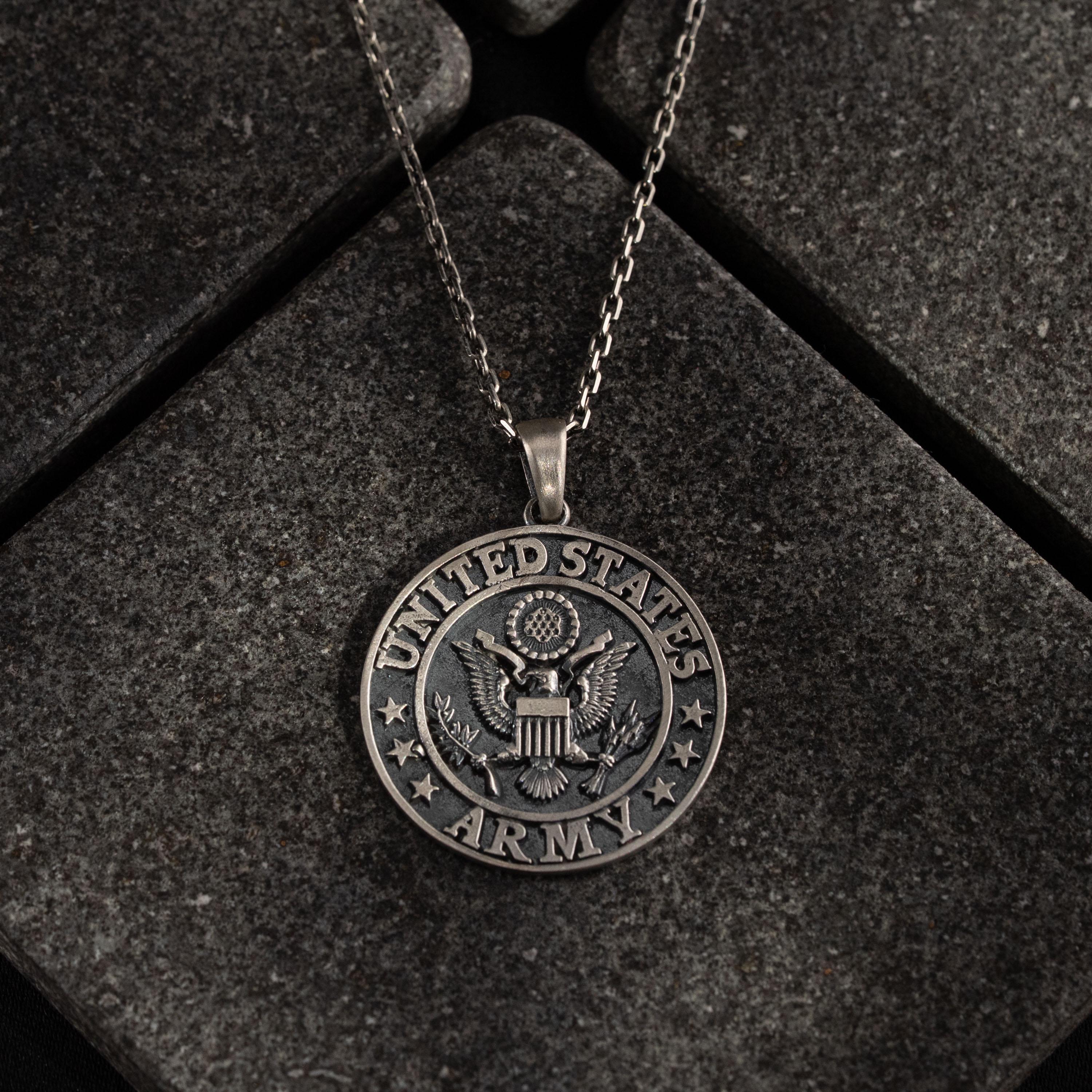 US Army 925 Sterling Silver Handmade Pendant