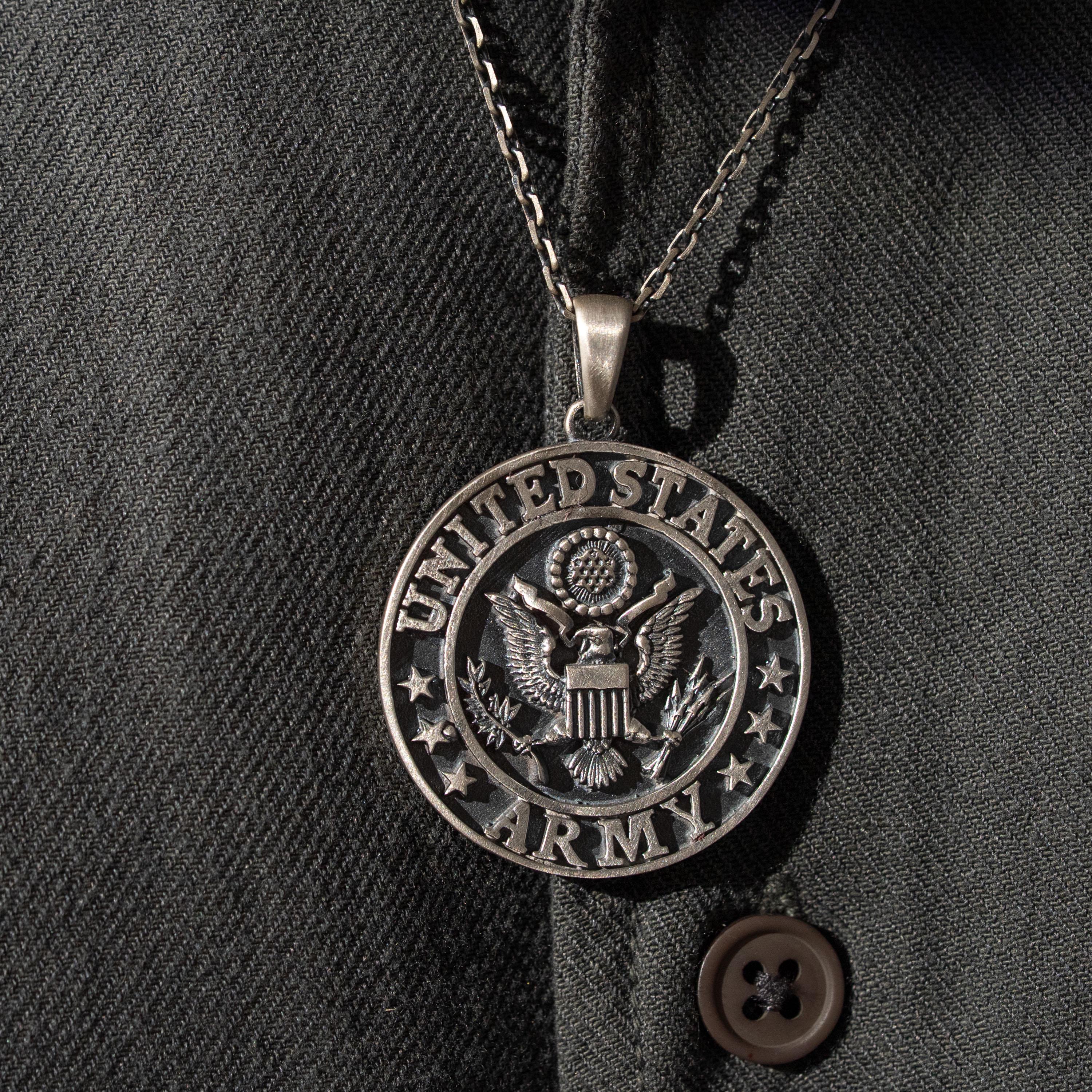 US Army 925 Sterling Silver Handmade Pendant