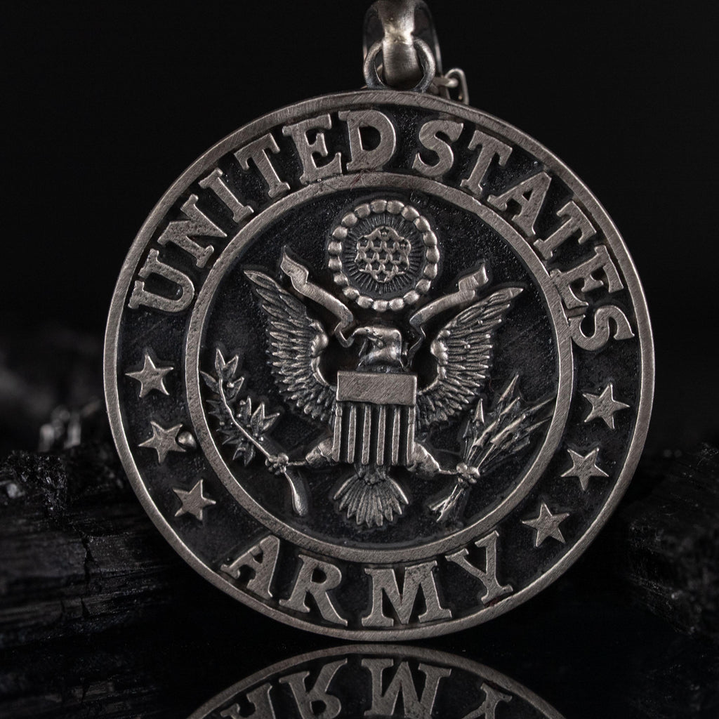 US Army 925 Sterling Silver Handmade Pendant