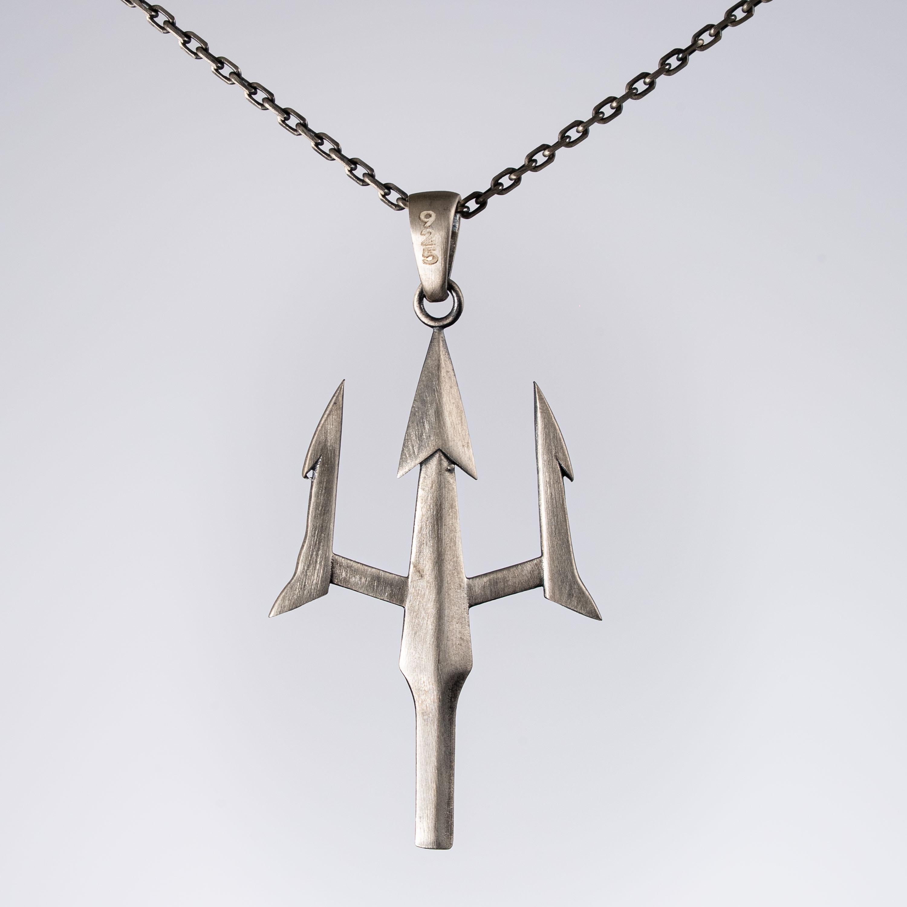 Trident of Poseidon 925 Sterling Silver Pendant