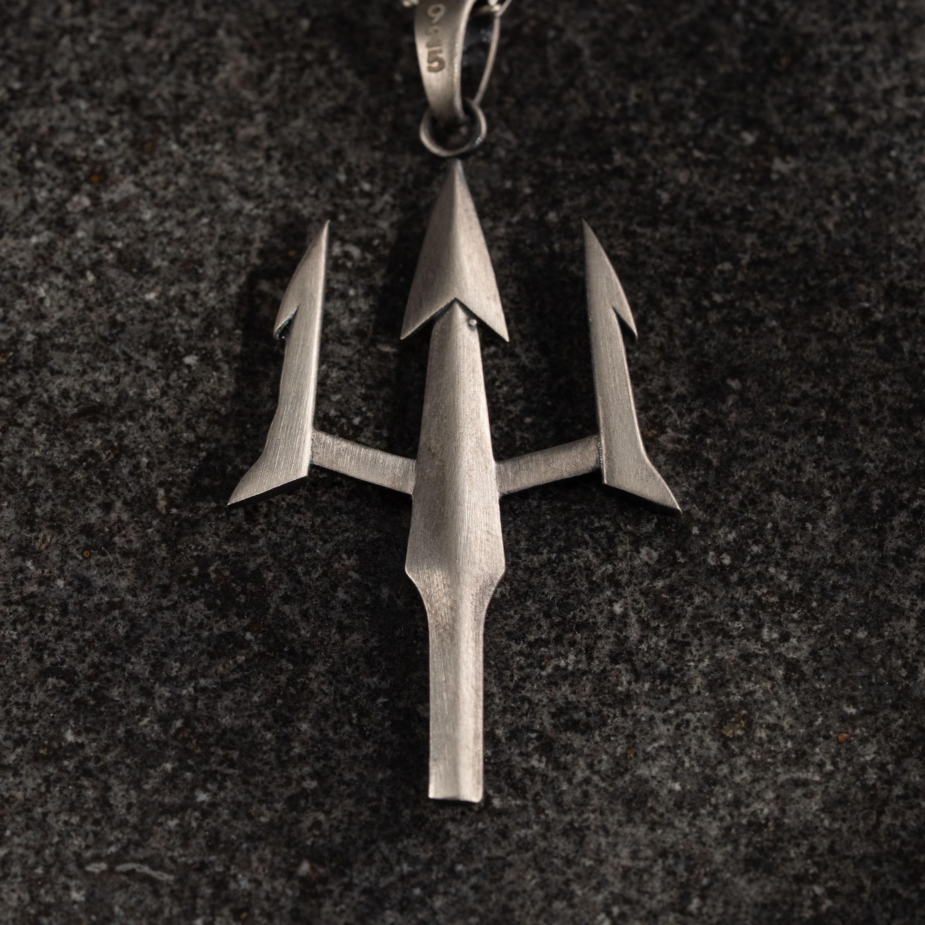 Trident of Poseidon 925 Sterling Silver Pendant