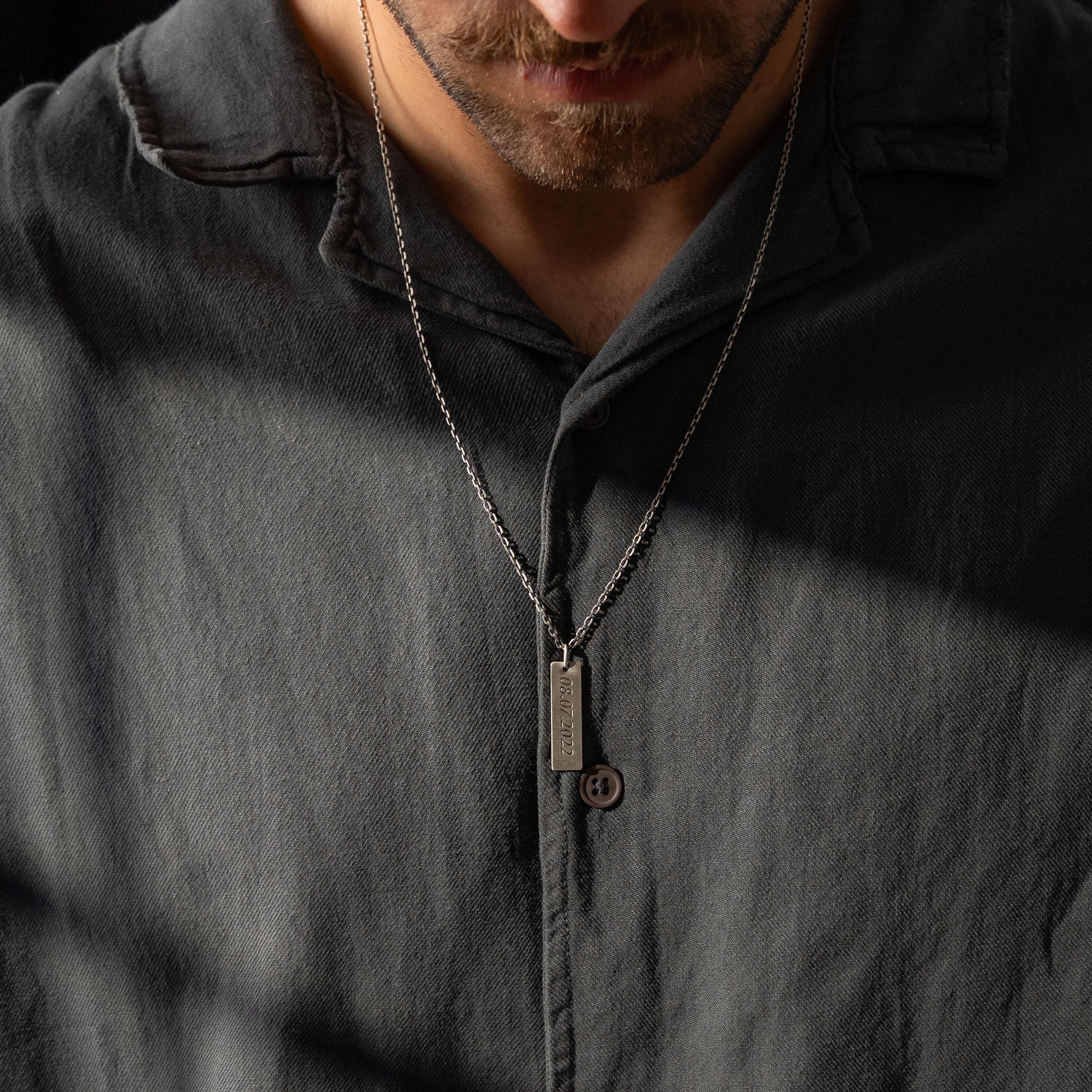 Personalized 925 Sterling Silver Bar Necklace