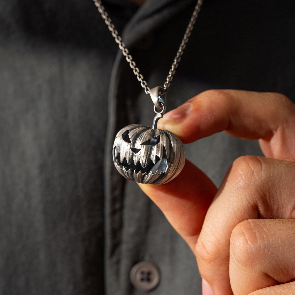 Pumpkin 925 Sterling Silver Necklace