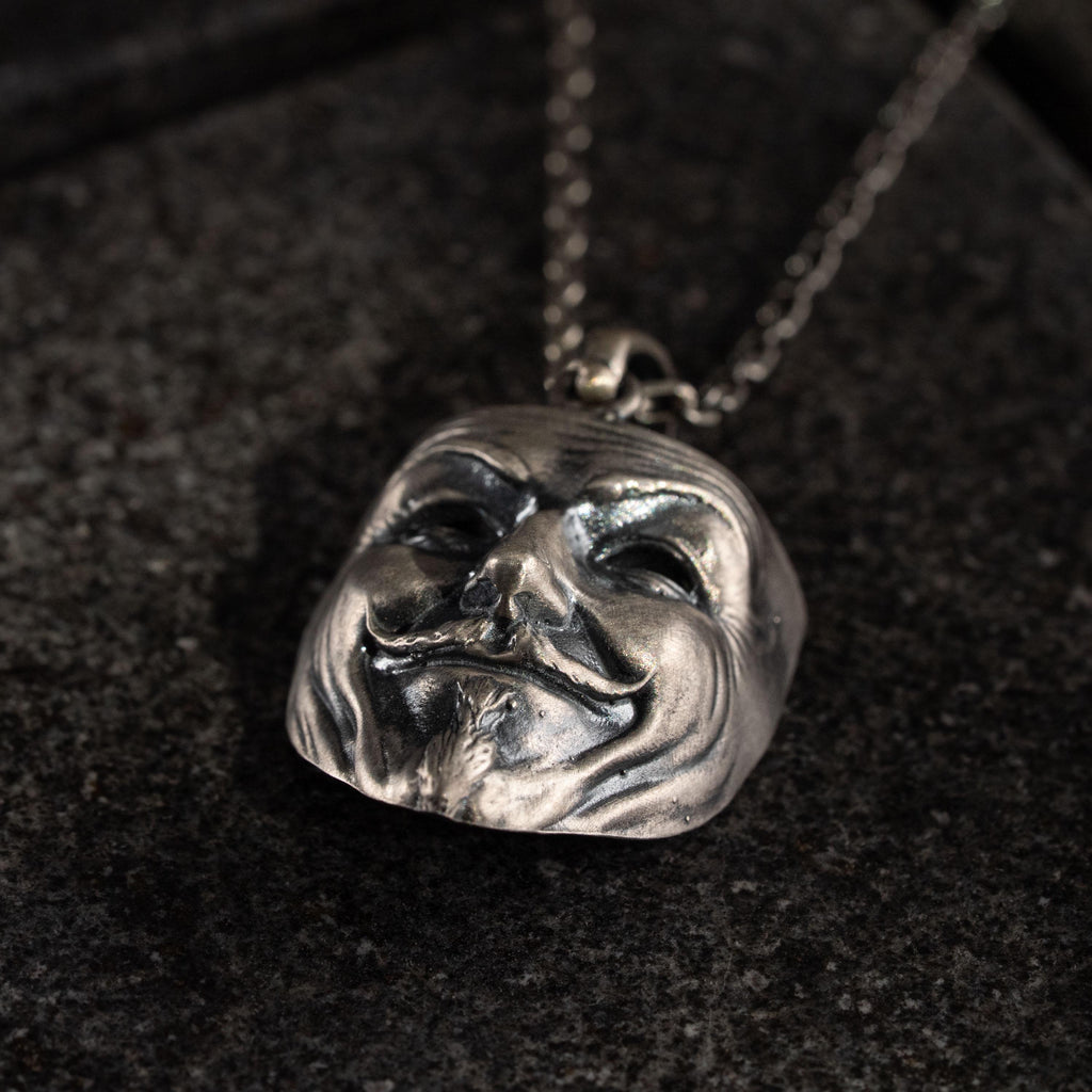 Anonymous Mask Pendant Necklace