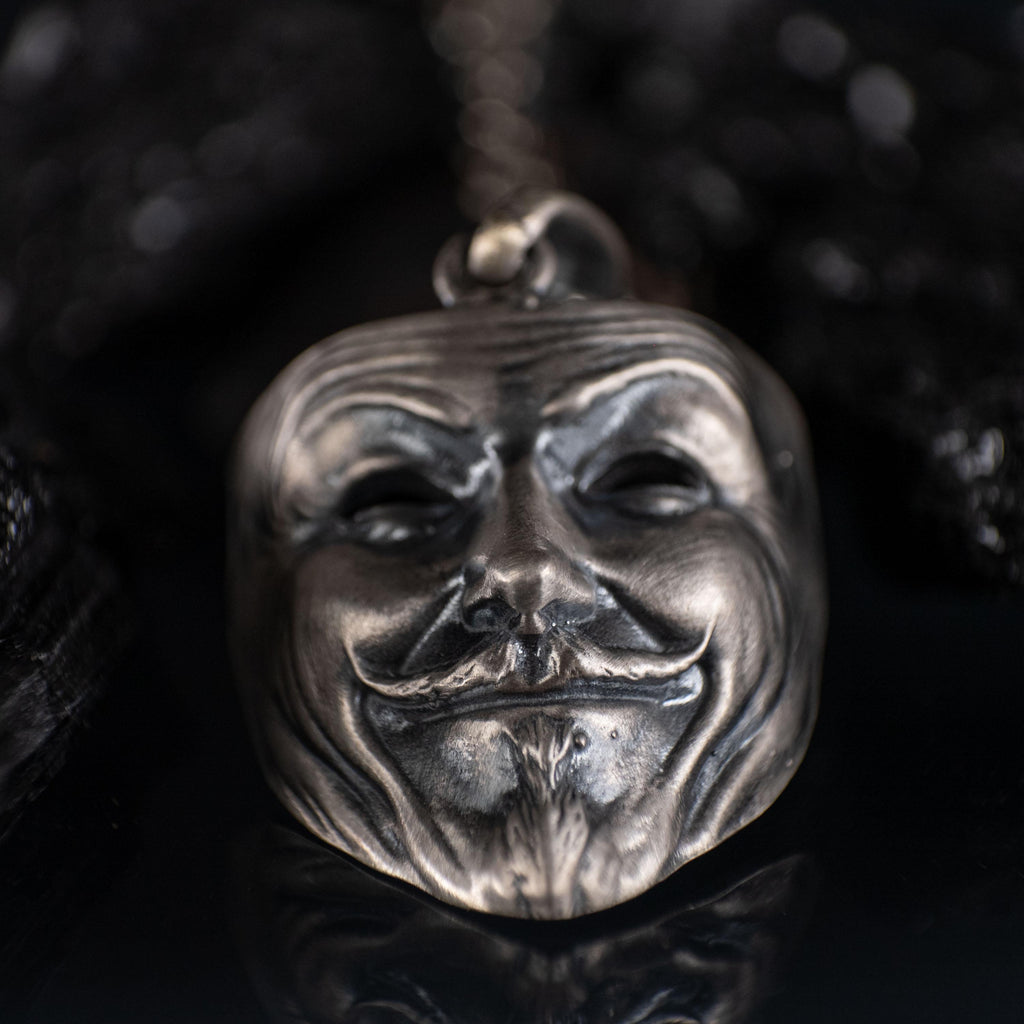 Anonymous Mask Pendant Necklace