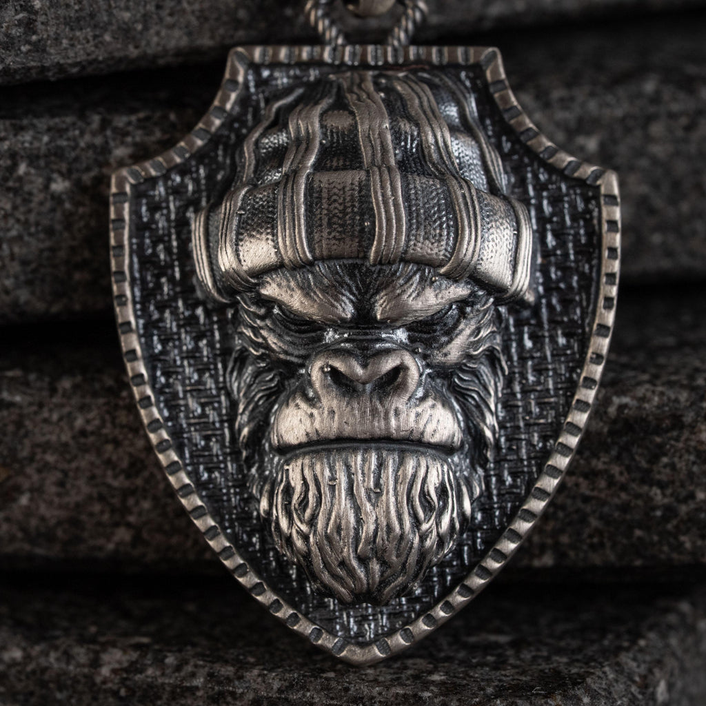 Angry Gorilla 925 Sterling Silver Necklace
