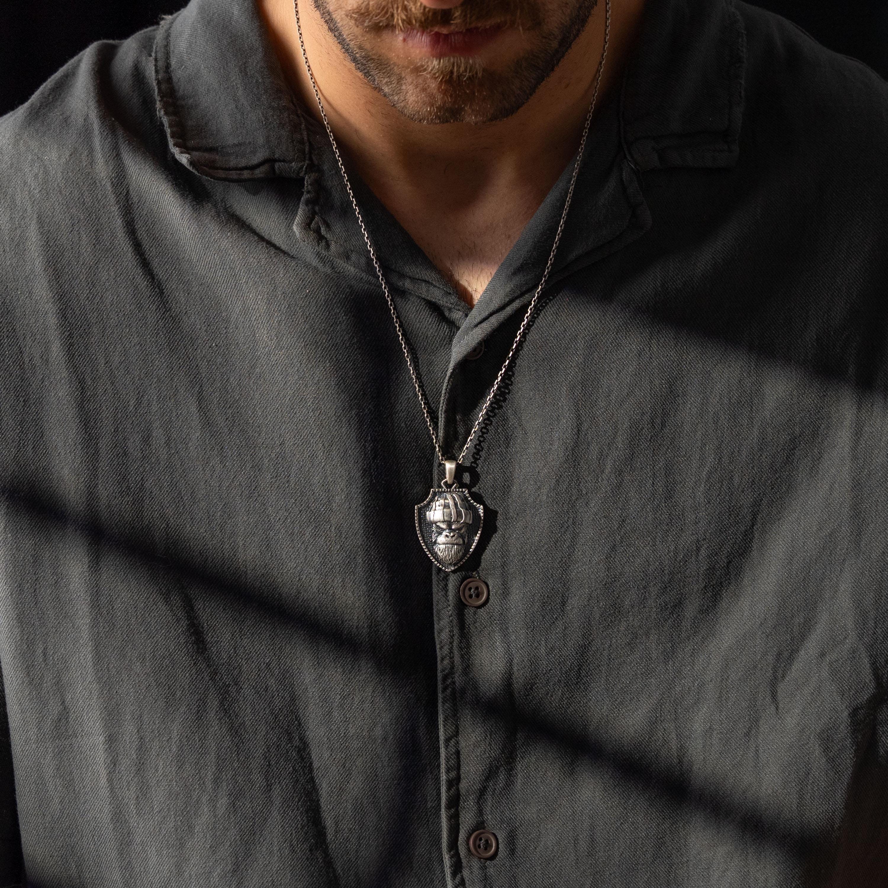 Angry Gorilla 925 Sterling Silver Necklace