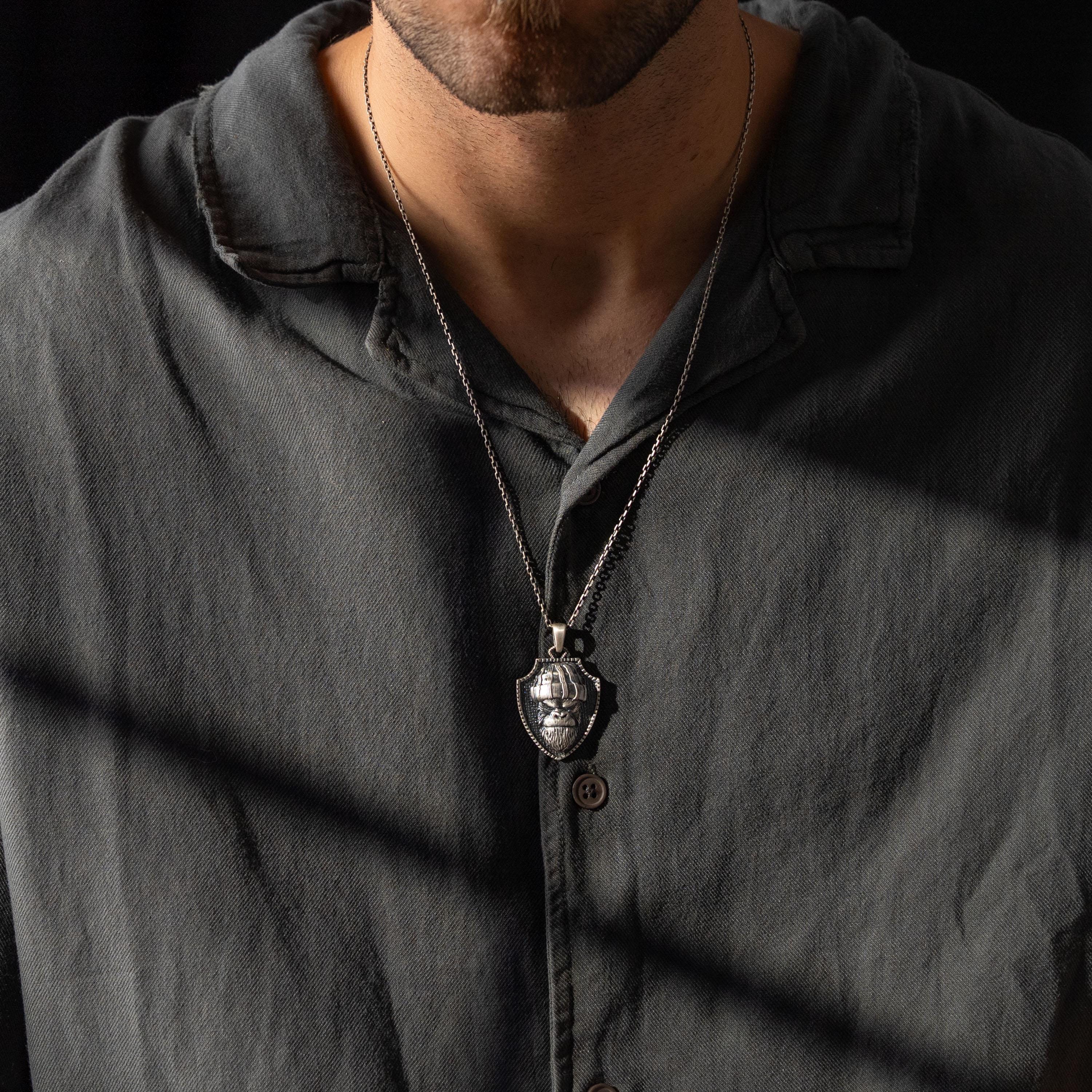 Angry Gorilla 925 Sterling Silver Necklace