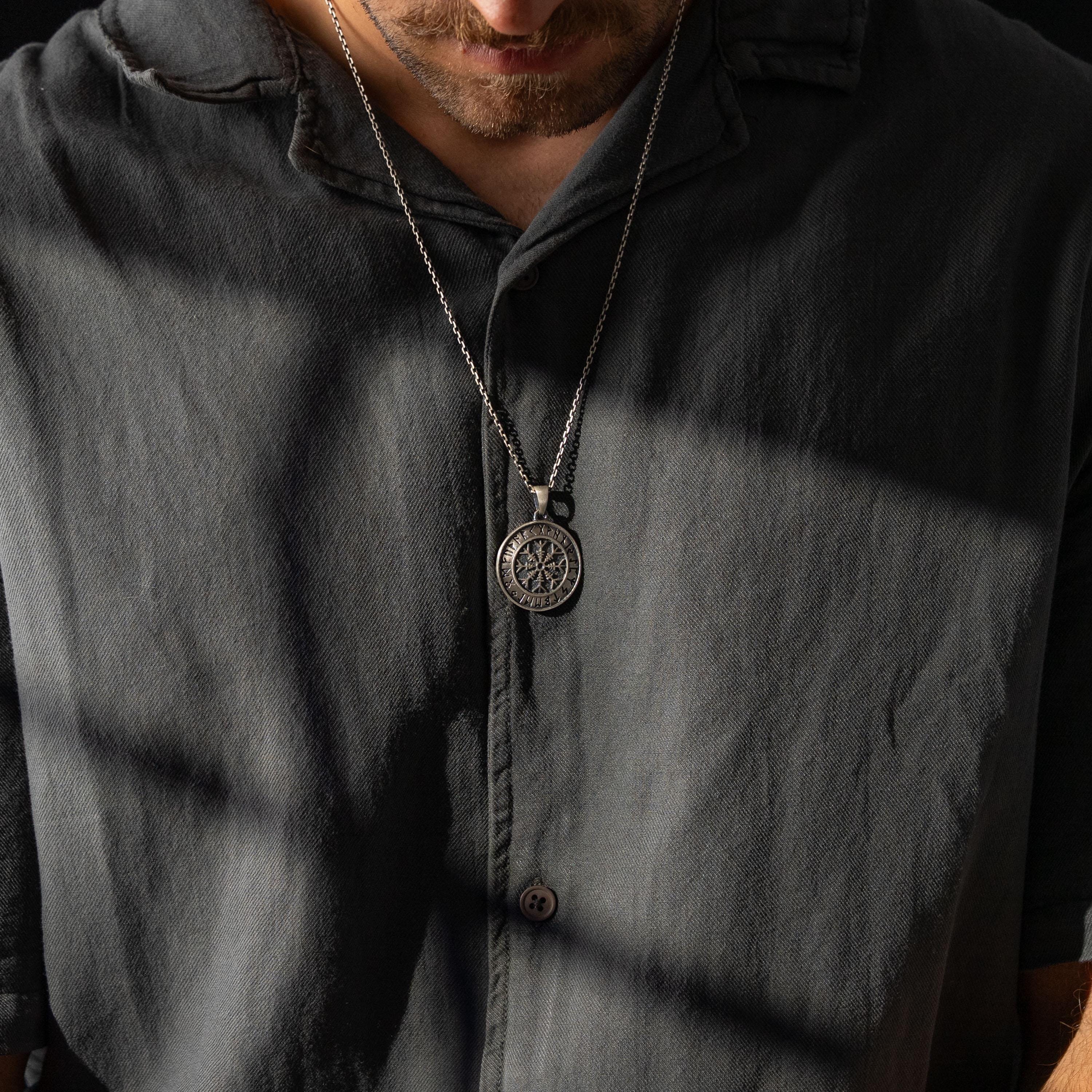 Viking Vegvisir 925 Sterling Silver Necklace