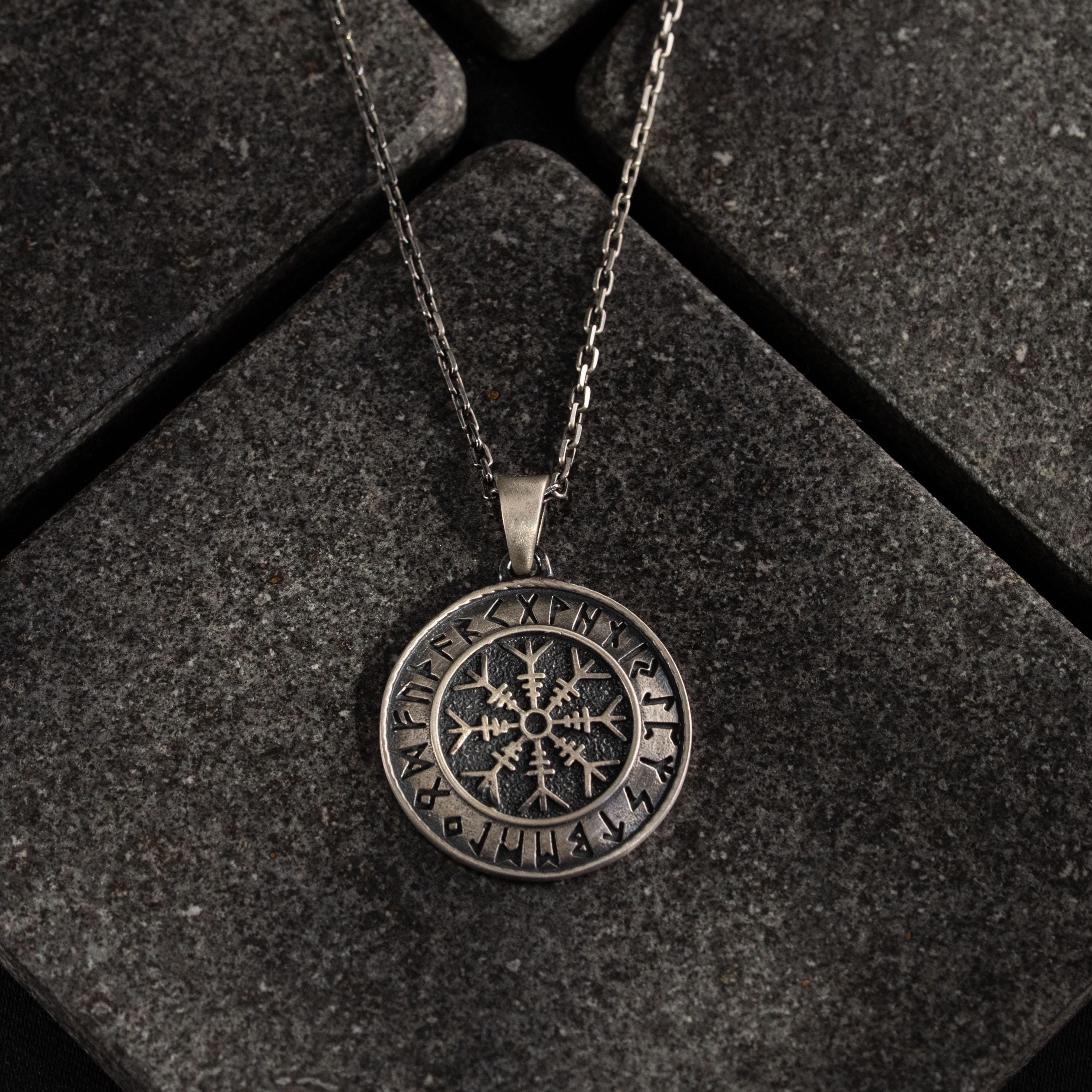 Viking Vegvisir 925 Sterling Silver Necklace