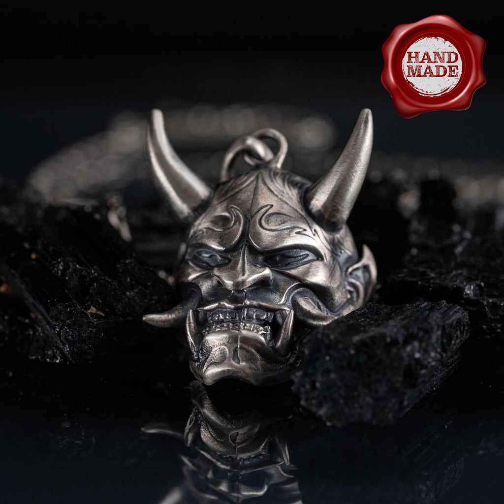 Hannya Mask 925 Sterling Silver Necklace